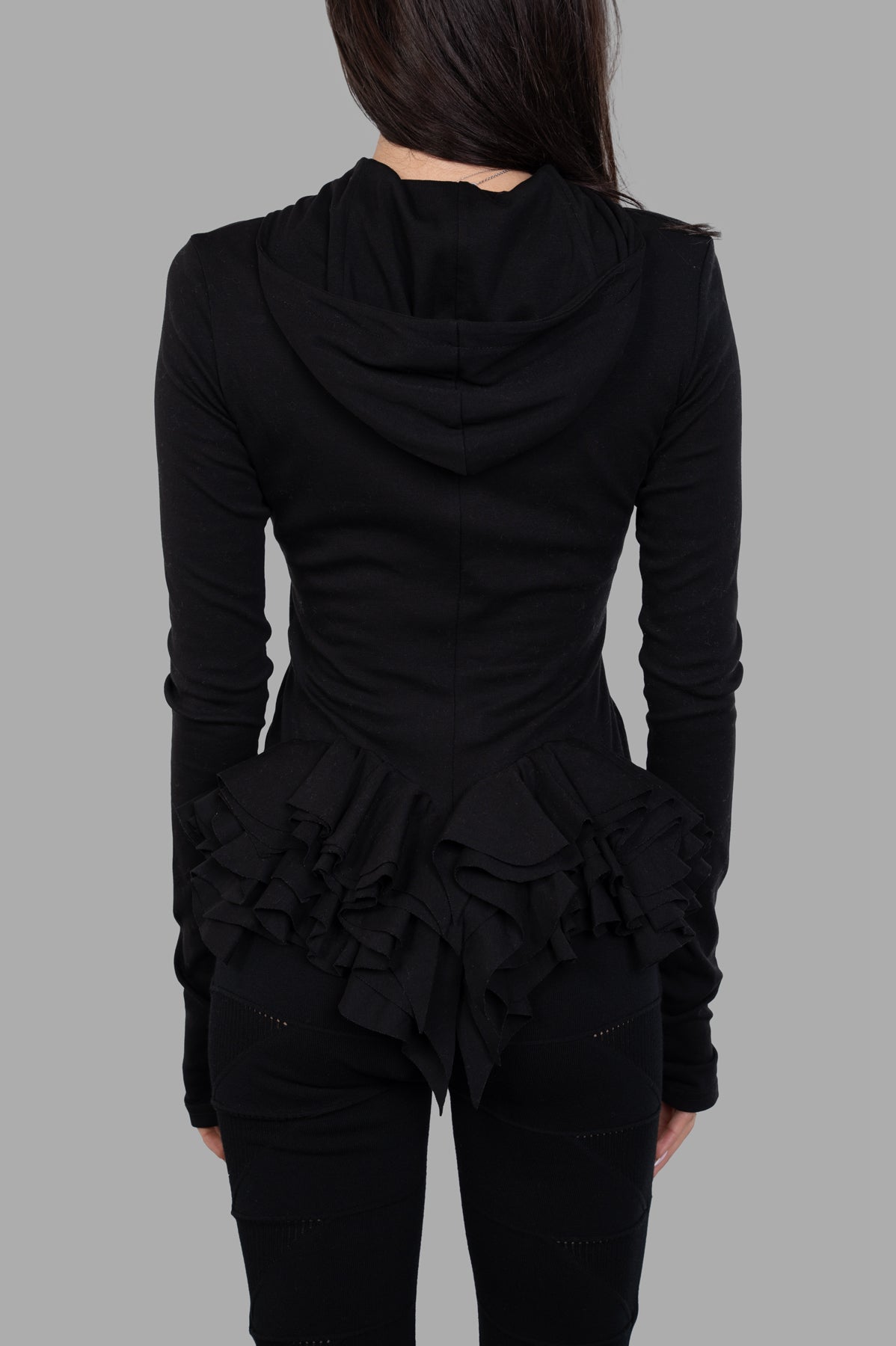 Ruffled Hooded Jacket