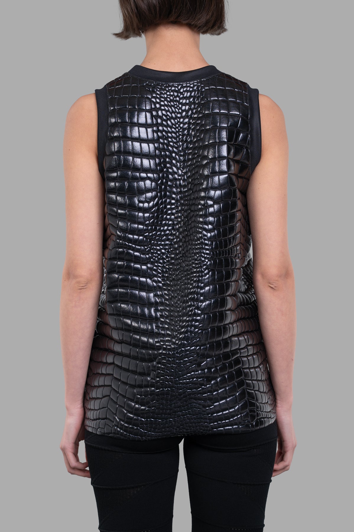 Crocodile-embossed Top
