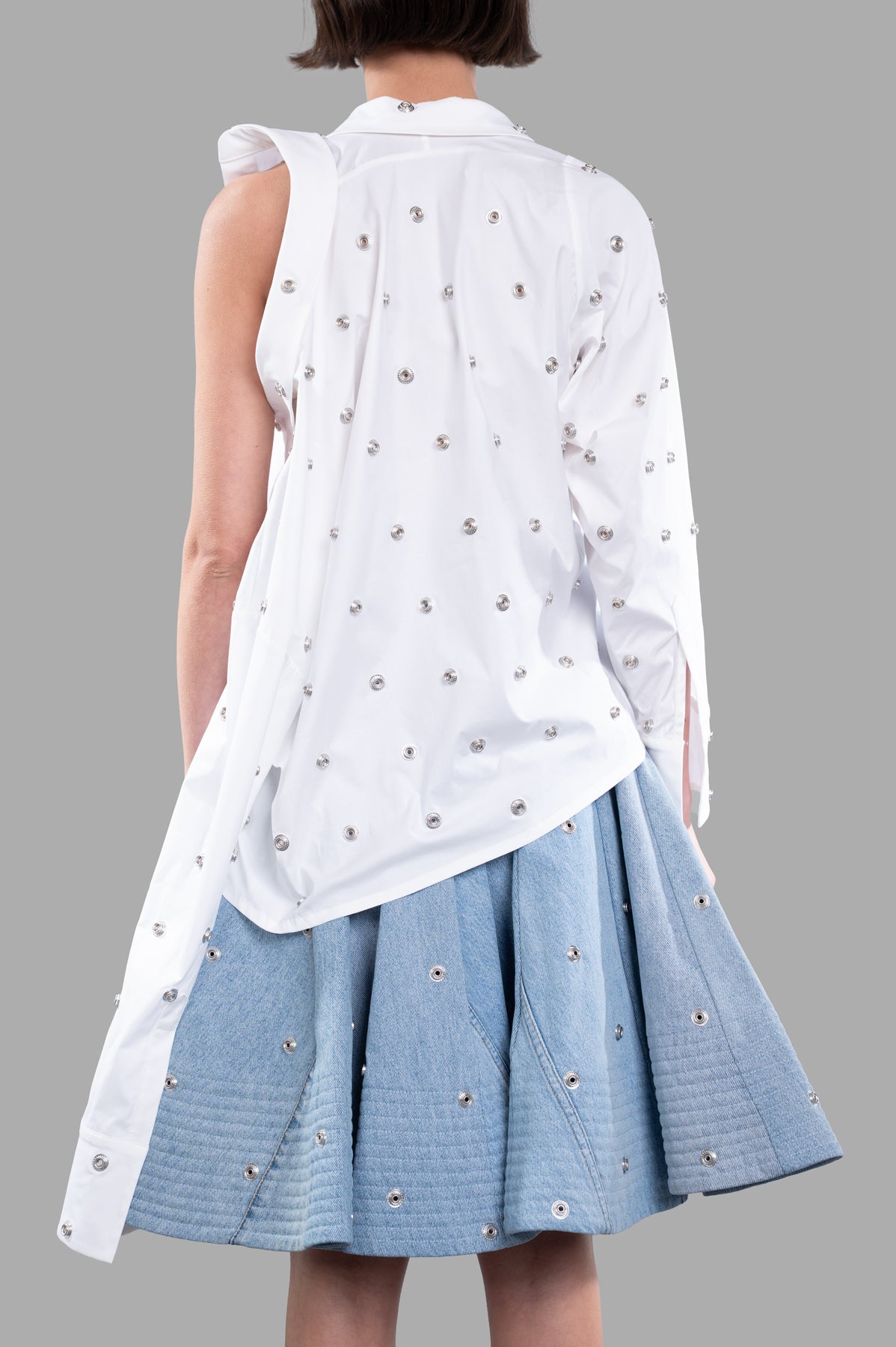 Studded Double-collar Shirt