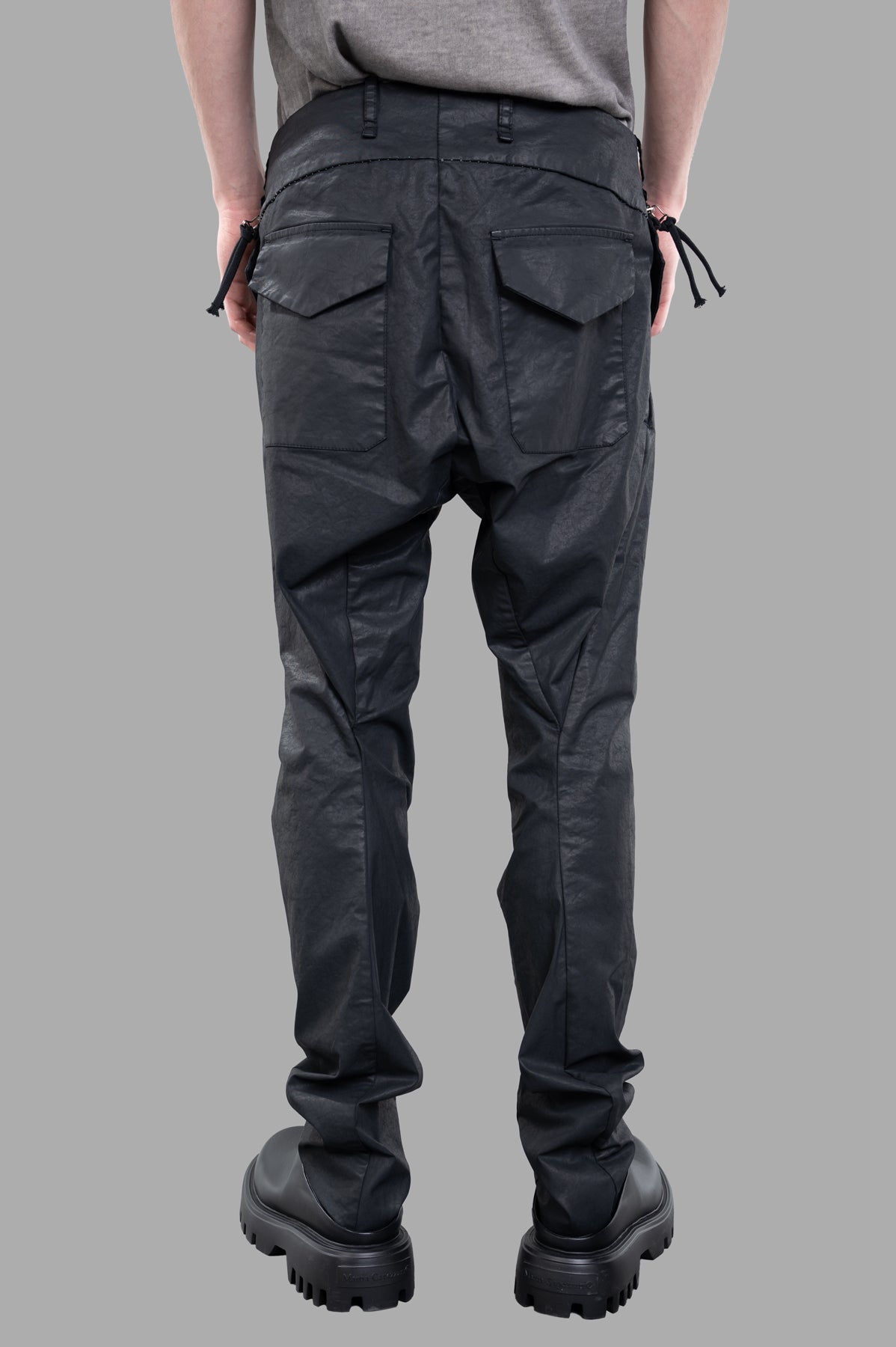 Coated Drop-crotch Pants