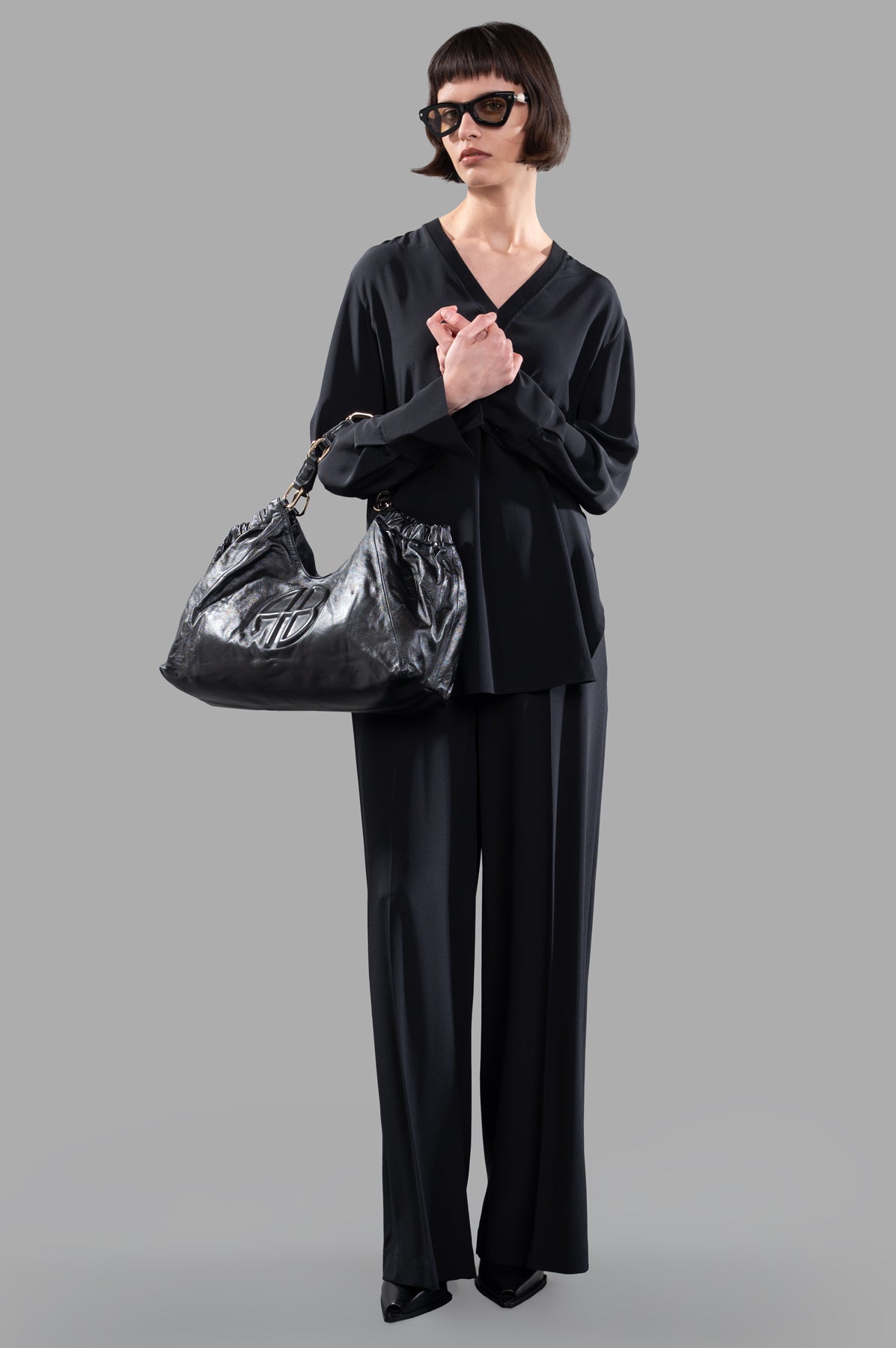 V-neck Silk Blouse