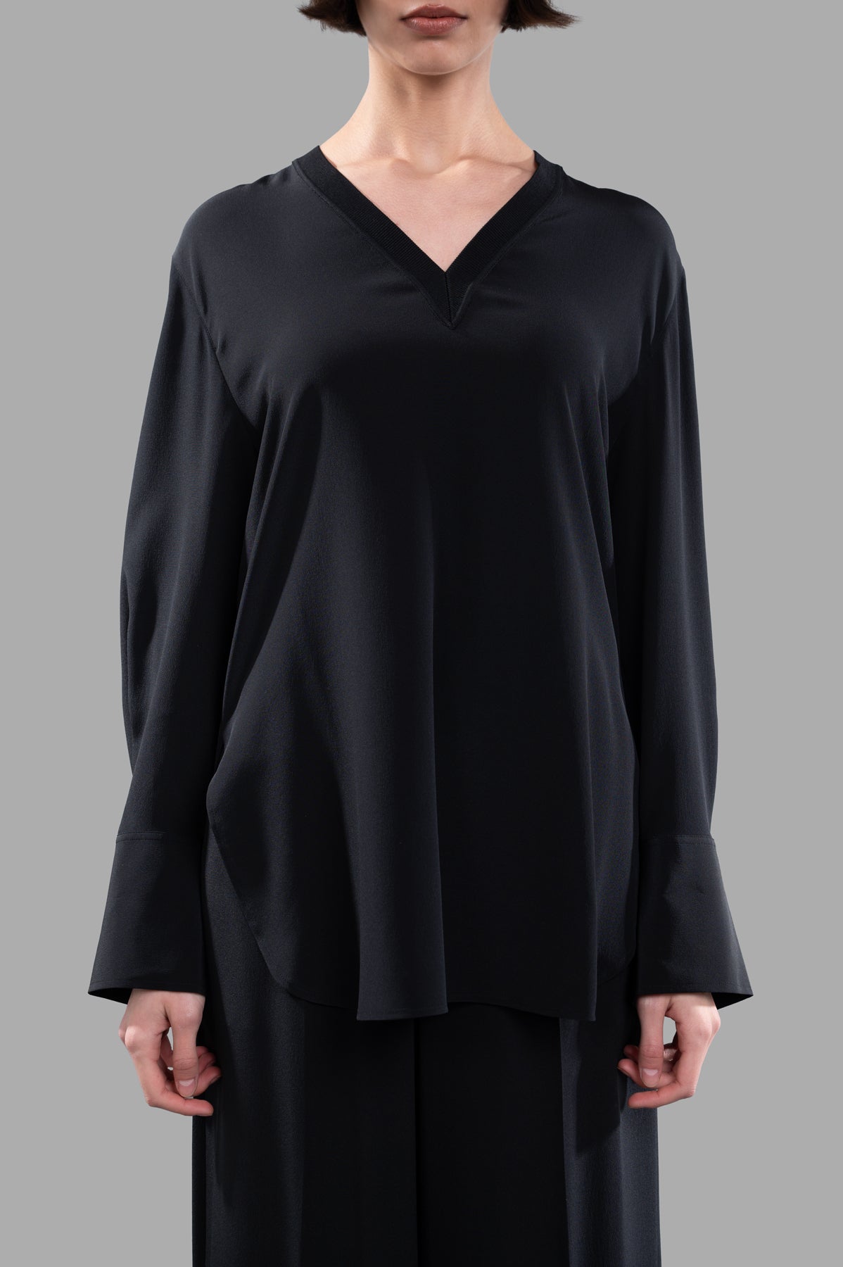 V-neck Silk Blouse
