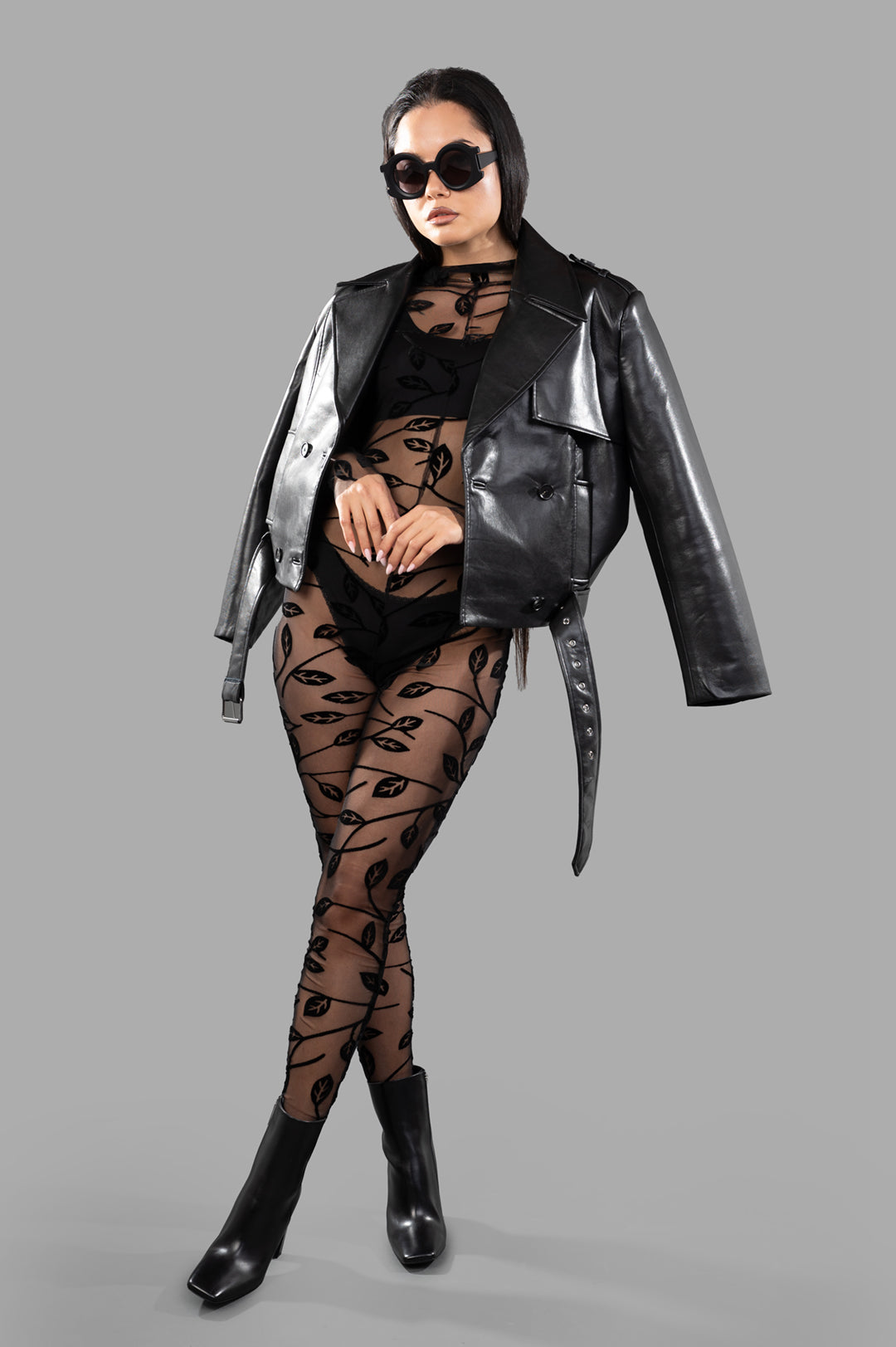 Long-sleeved Lace Catsuit
