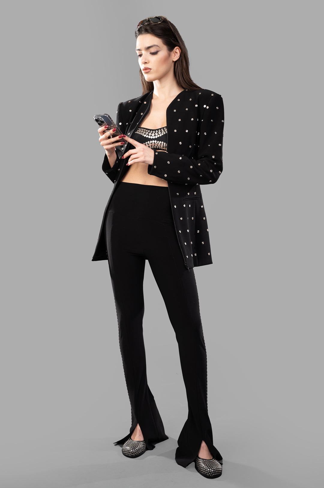 Shoulder Pad Studded Jacket