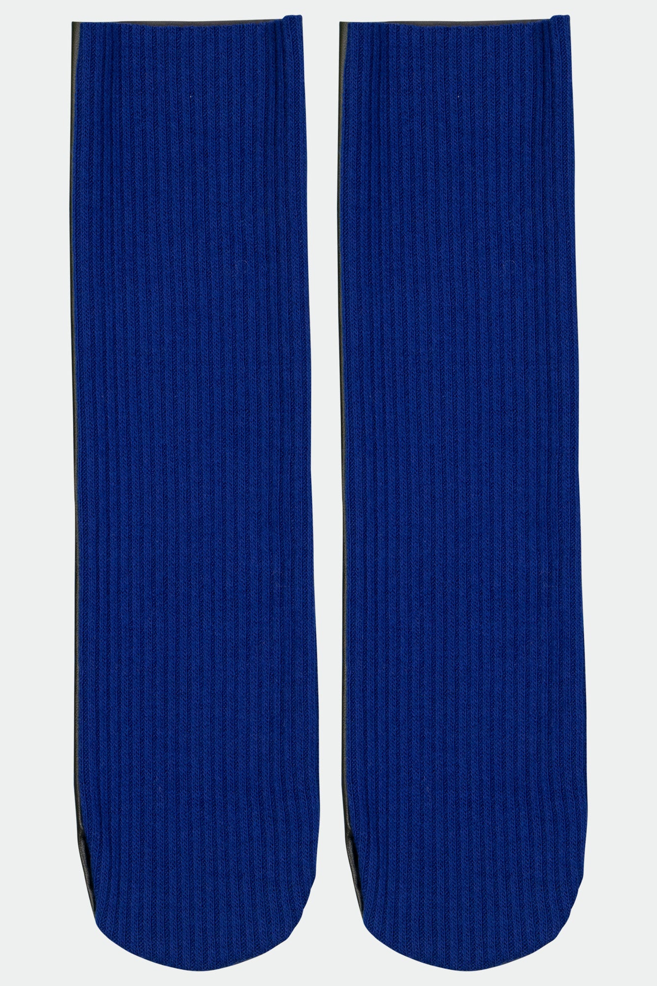 Blue Knit & Faux Leather Socks