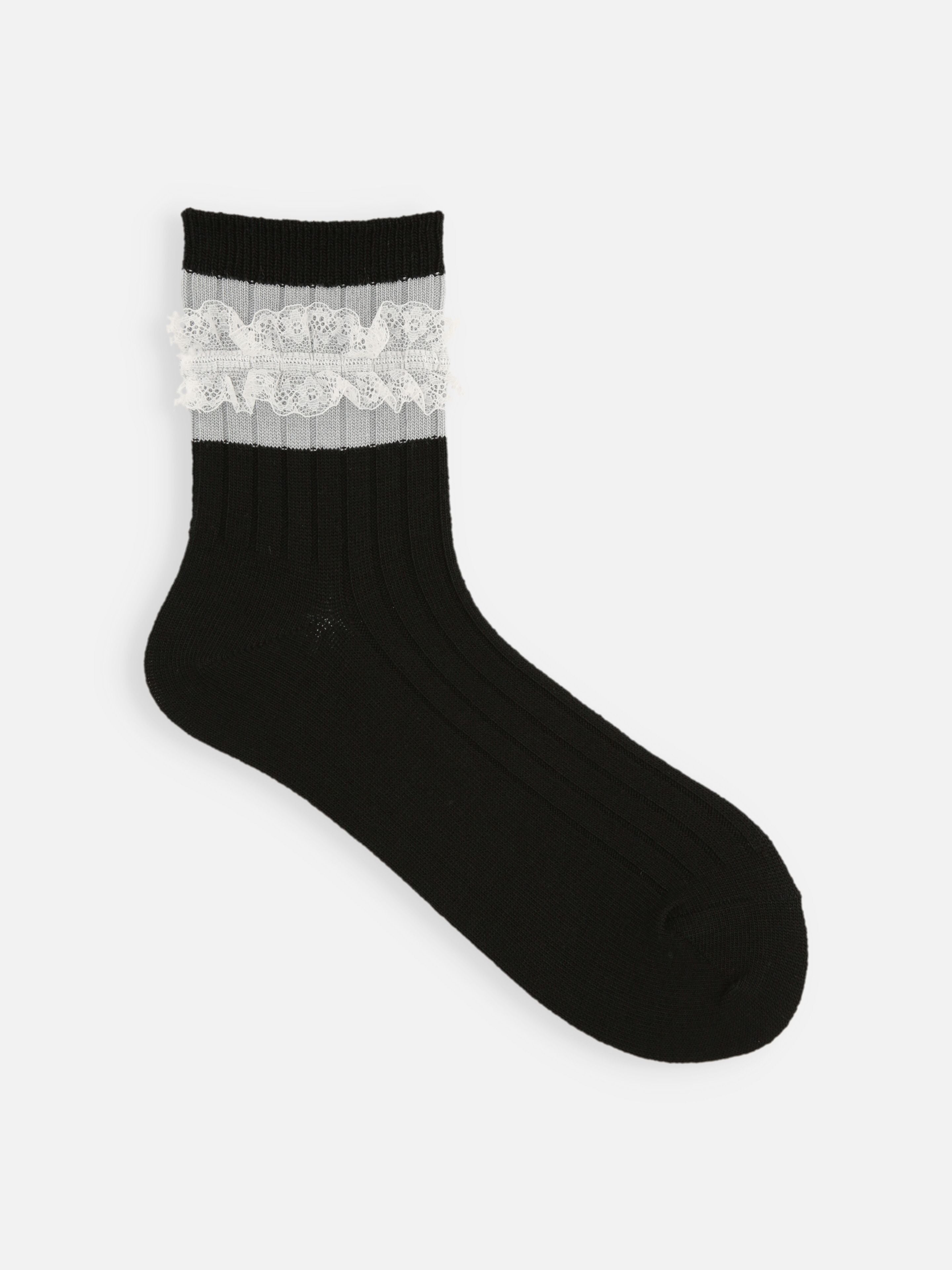 Wool Mixed Ankle Lace Socks