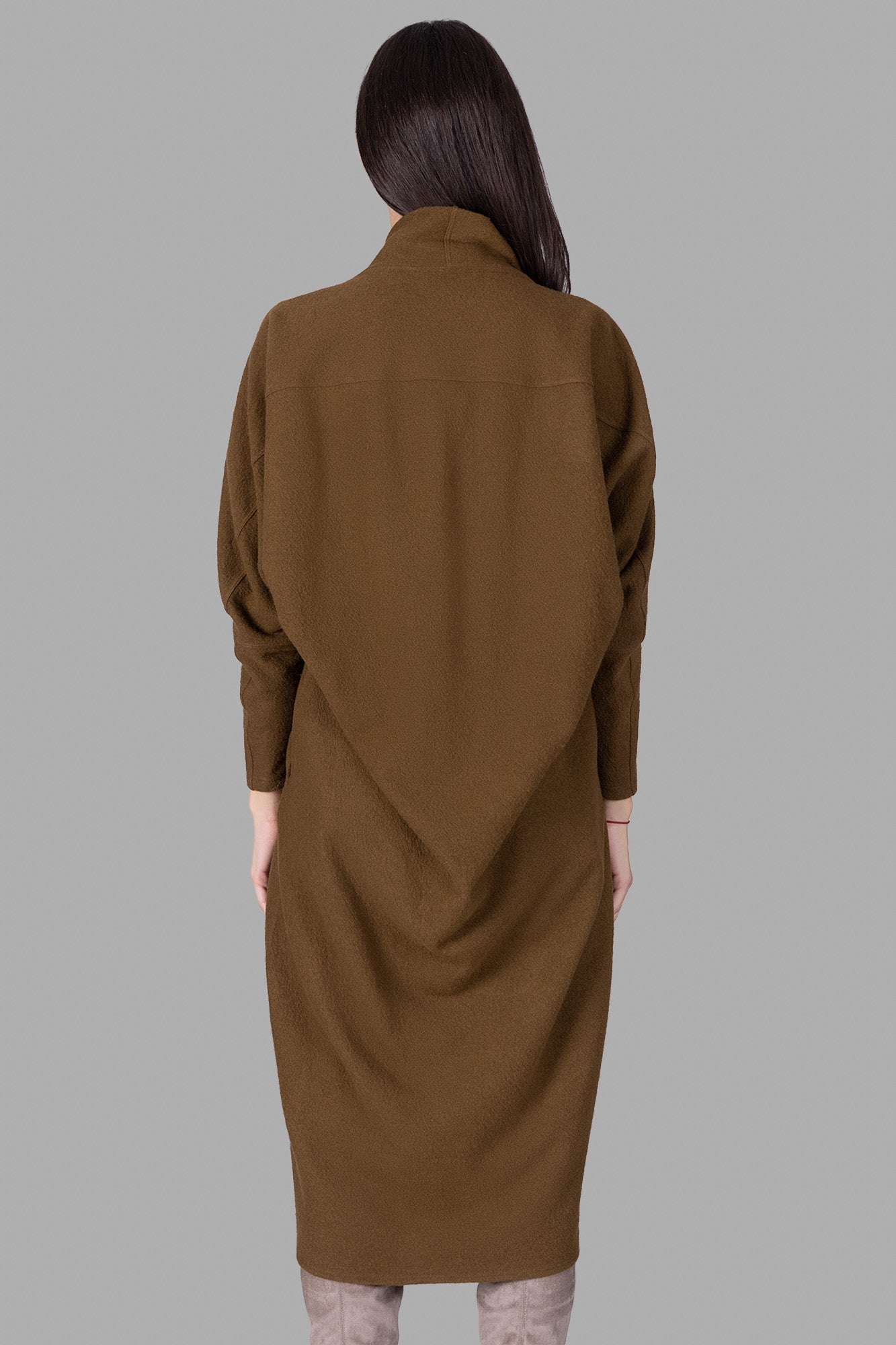 Sack-Silhouette Wool Dress