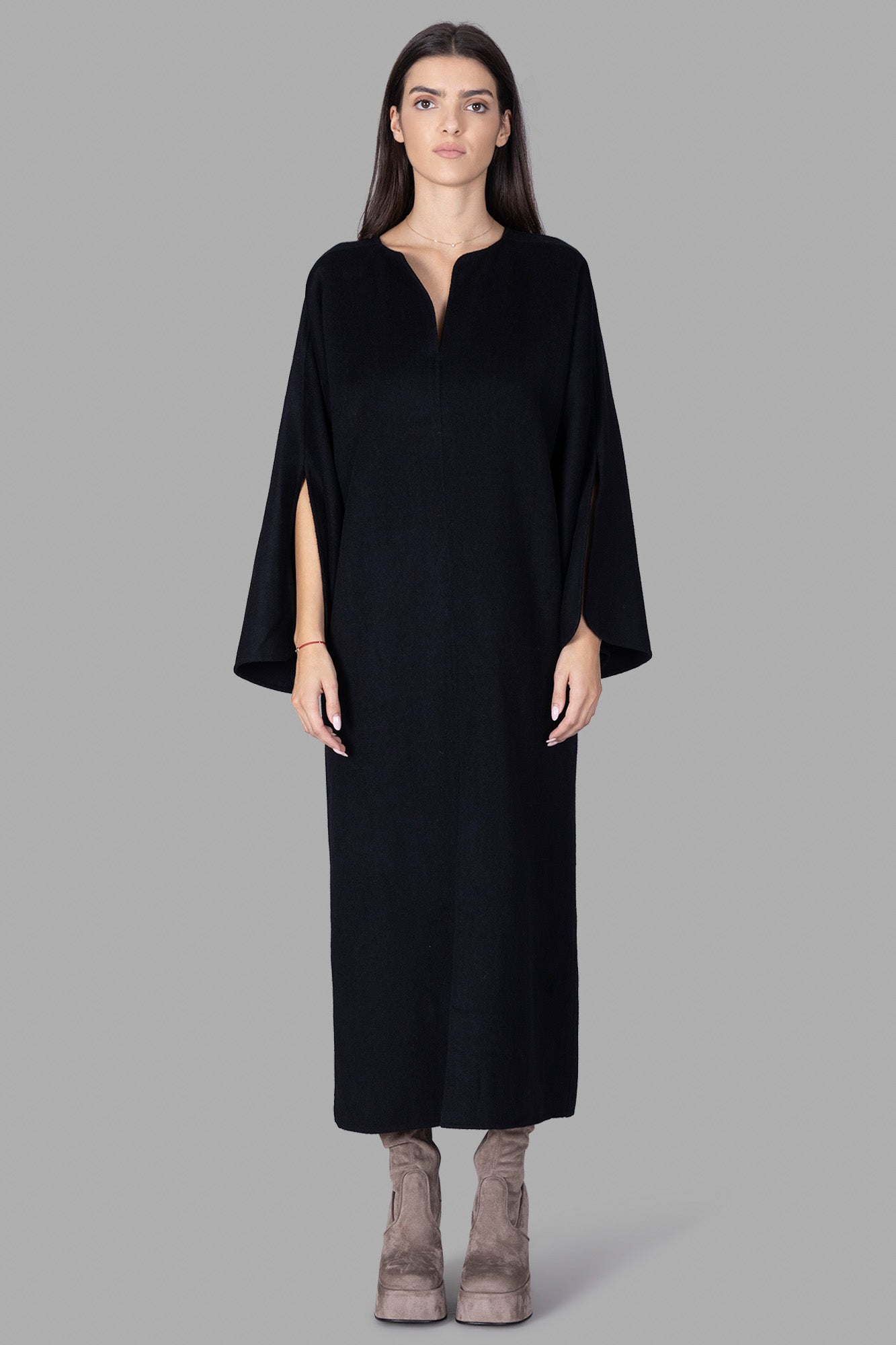 Cais Black Wool Dress