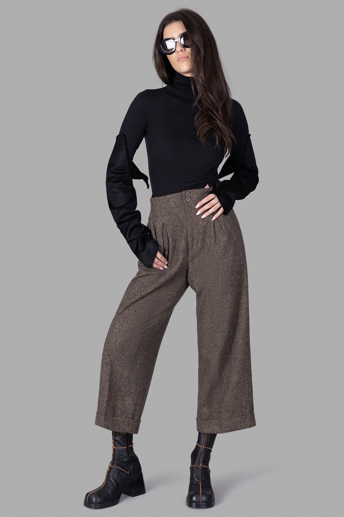 Brown Wide-leg Trousers