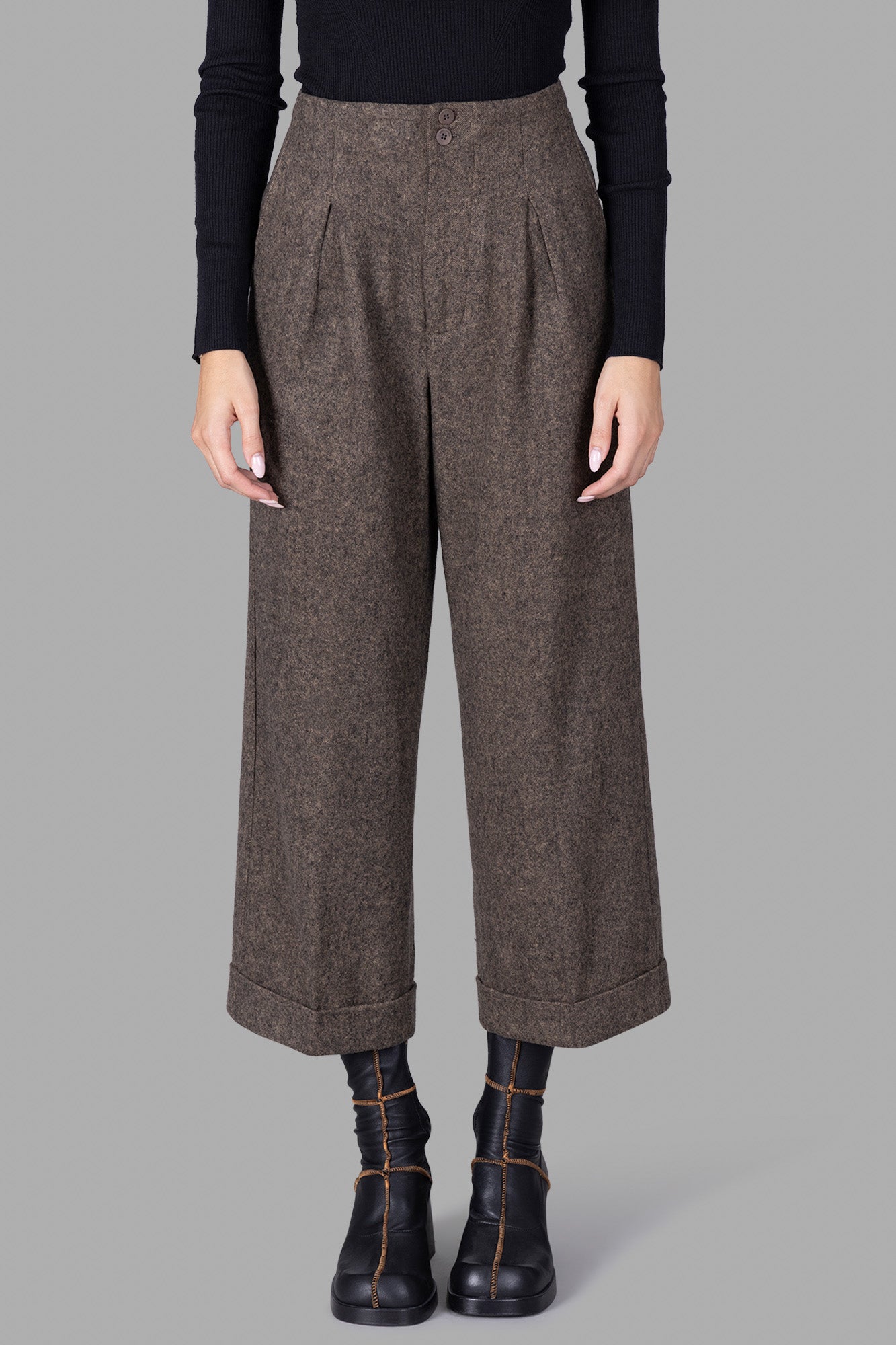 Brown Wide-leg Trousers