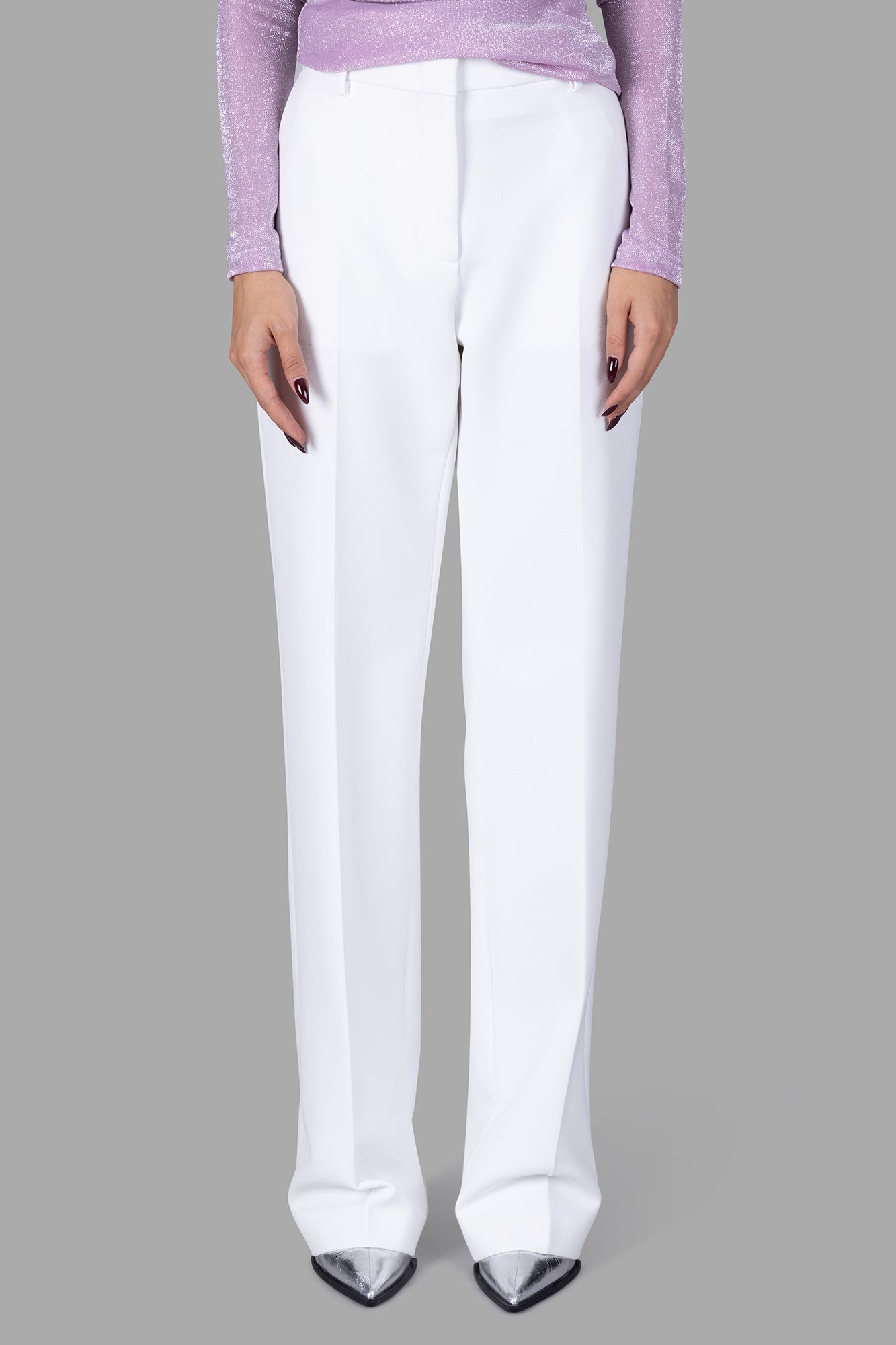 White Front-crease Pants
