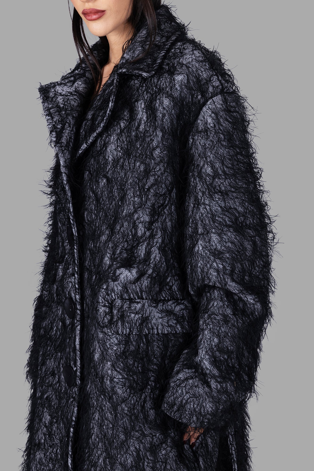 Fuzzy Midi Coat