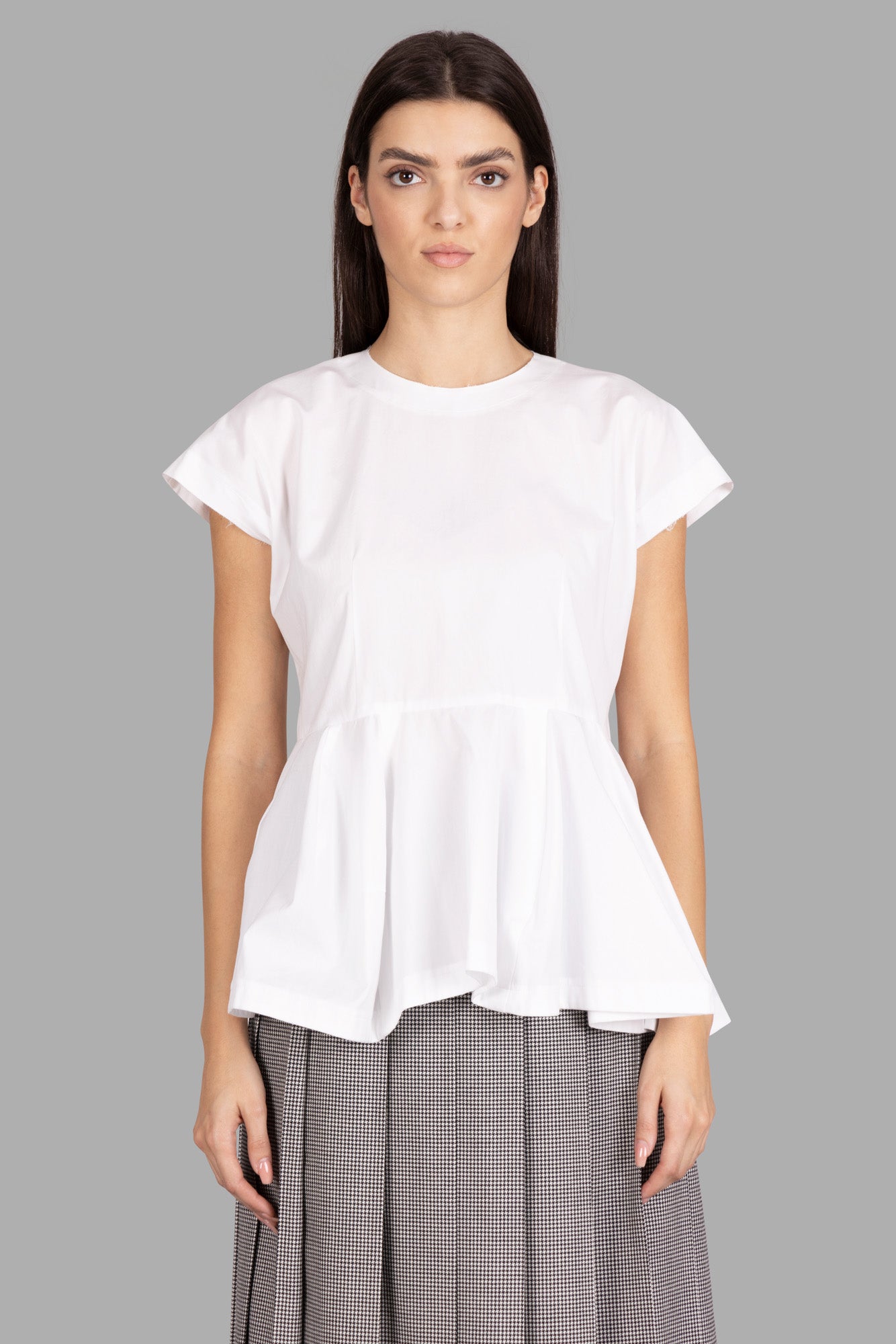 White Asymmetric-design T-shirt
