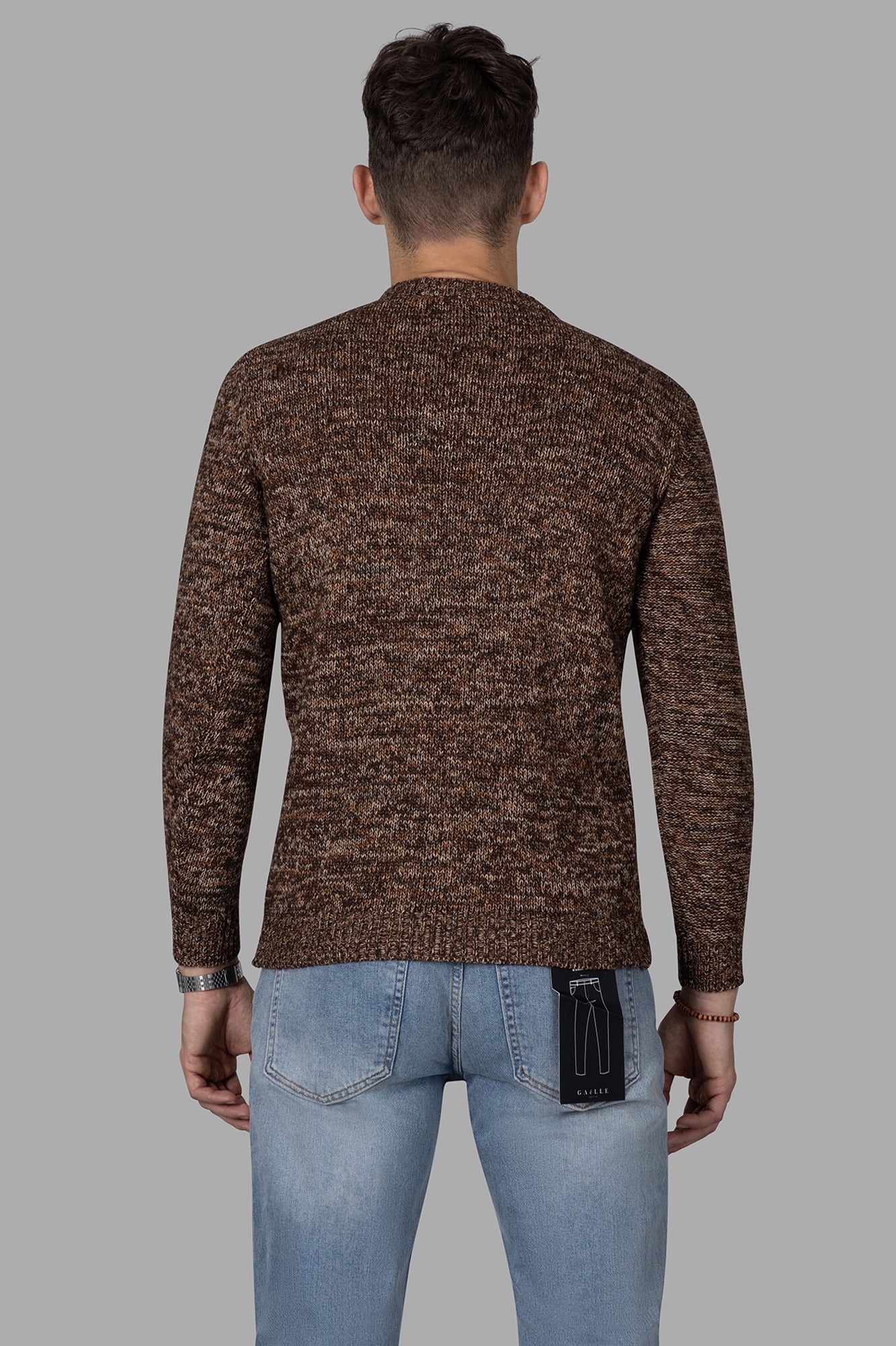 Melange Cable-knit Sweater