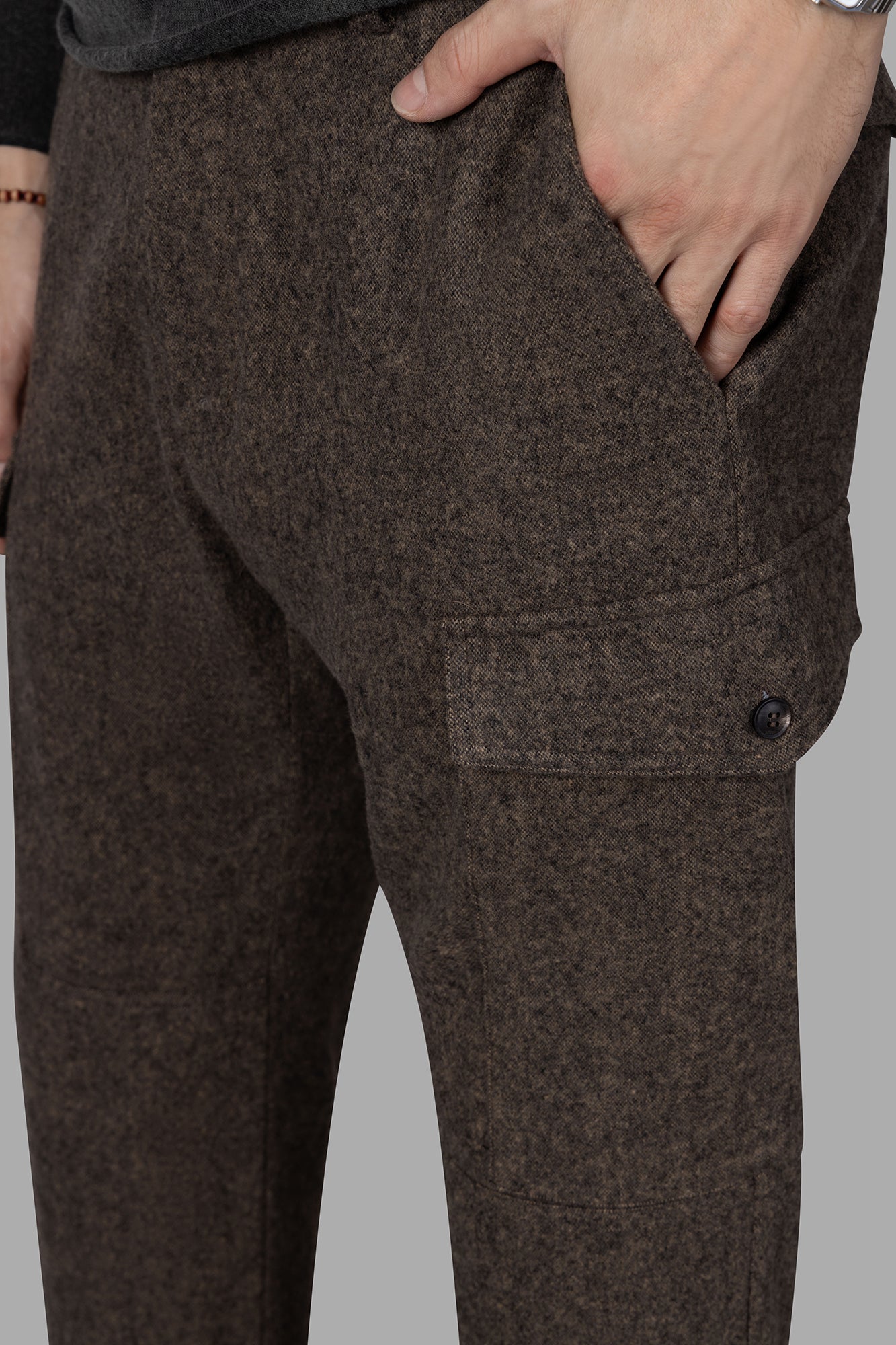 Brown Melange Trousers
