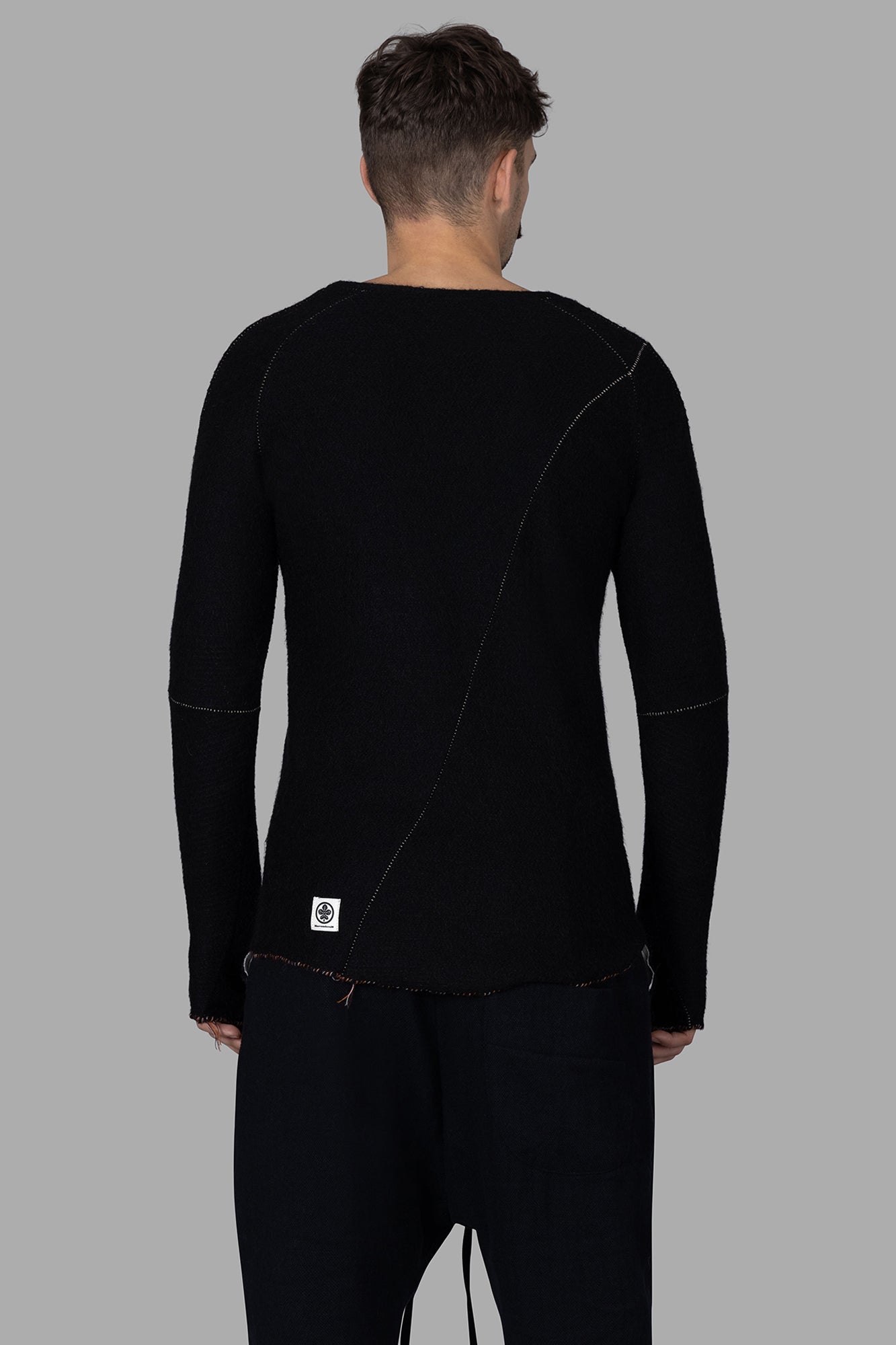 Black Paneled Sweater