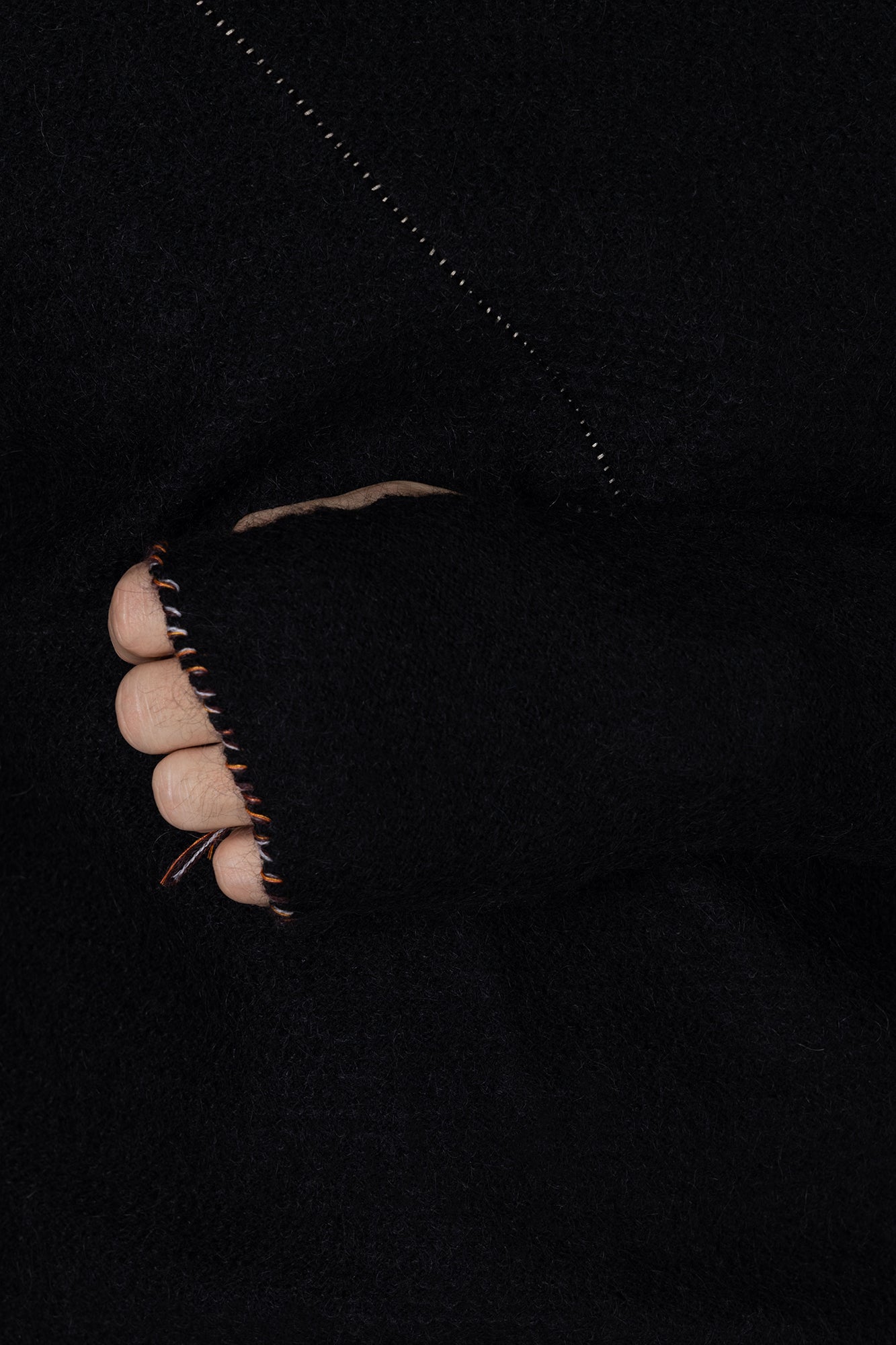 Black Paneled Sweater