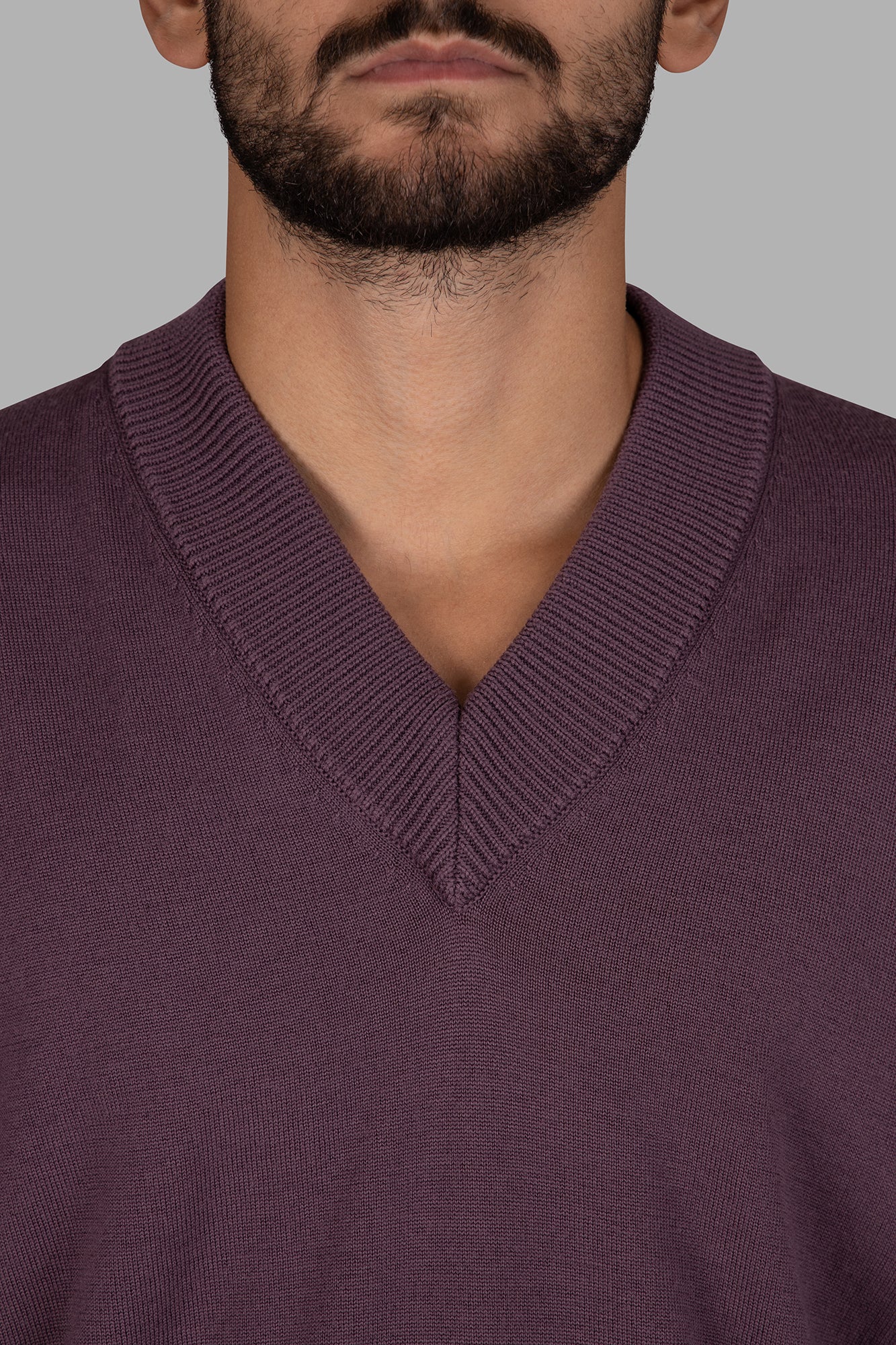 Purple V-Neck Sweater