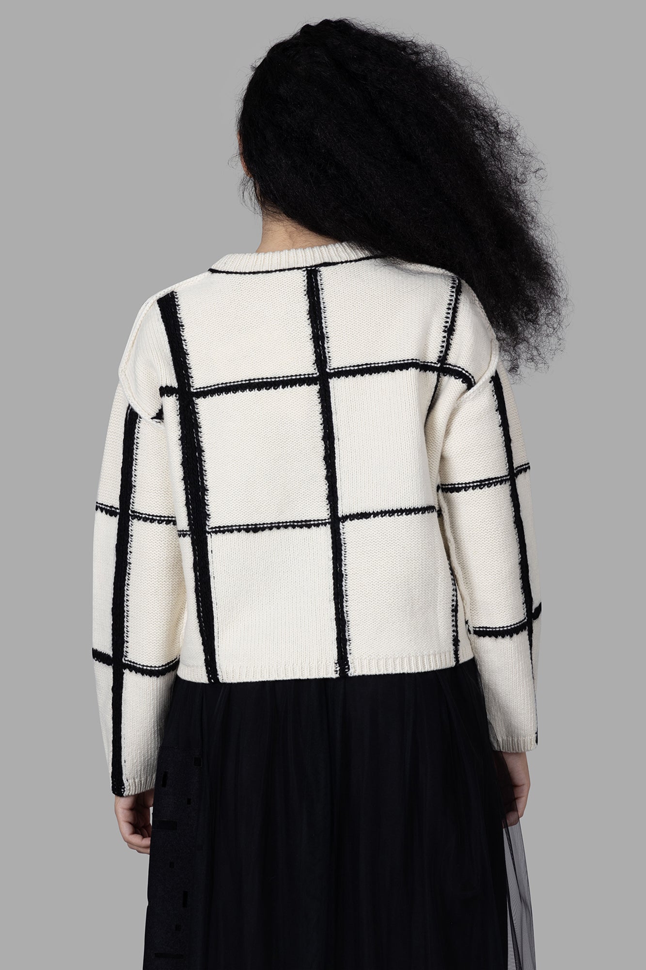 Windowpane-print Sweater