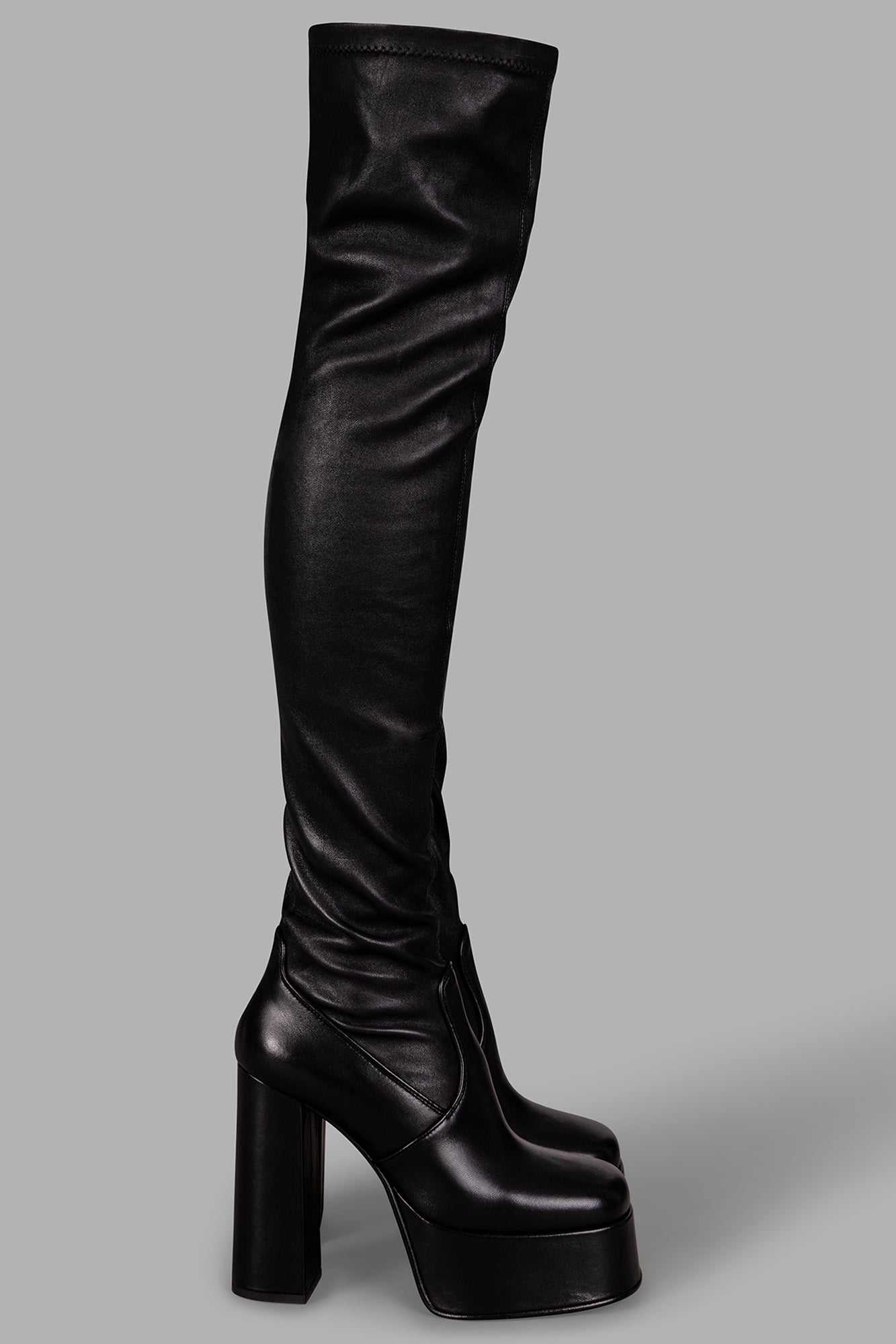 Black Thigh-High Boots