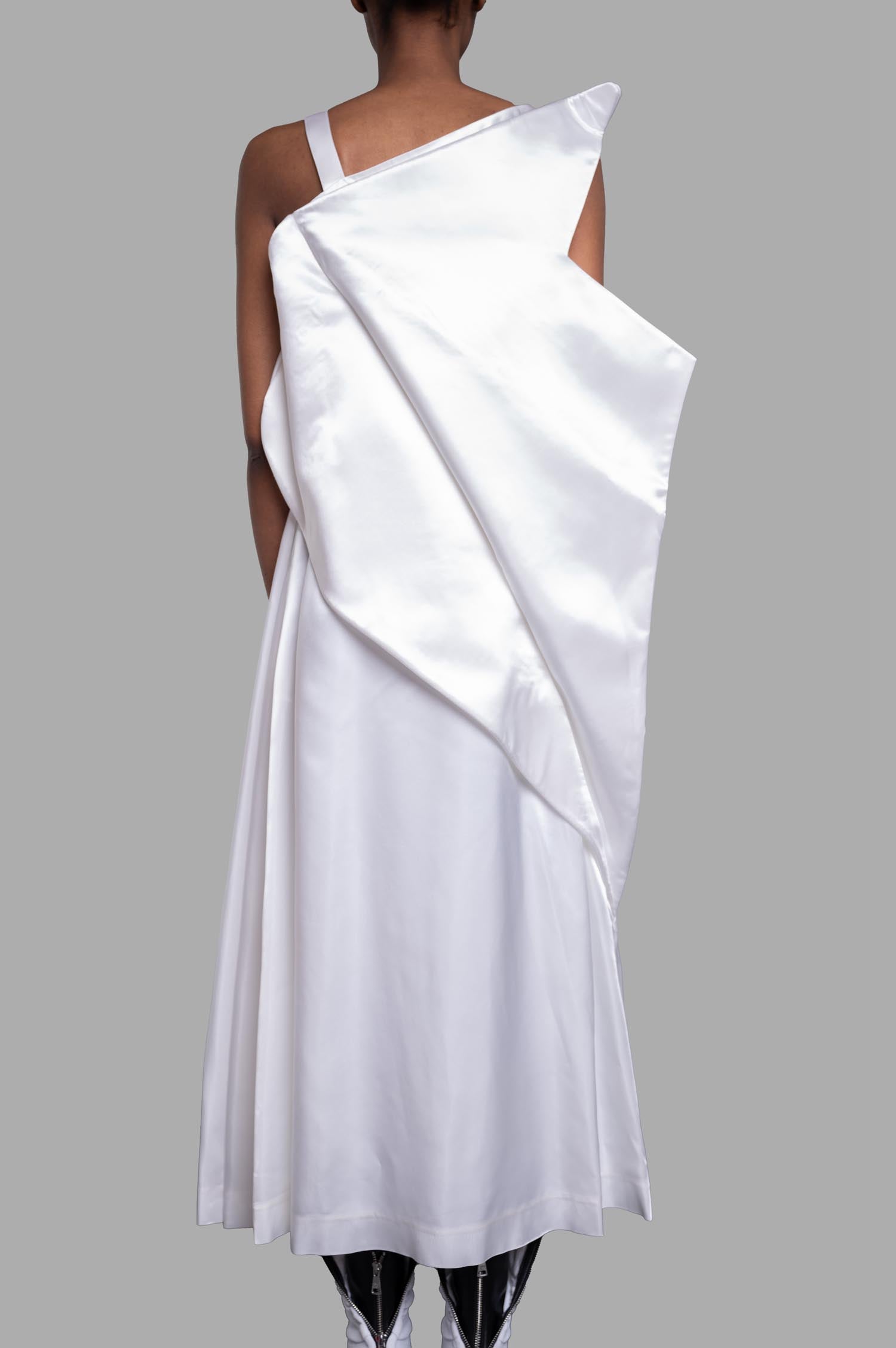 Asymmetric Dress in White
