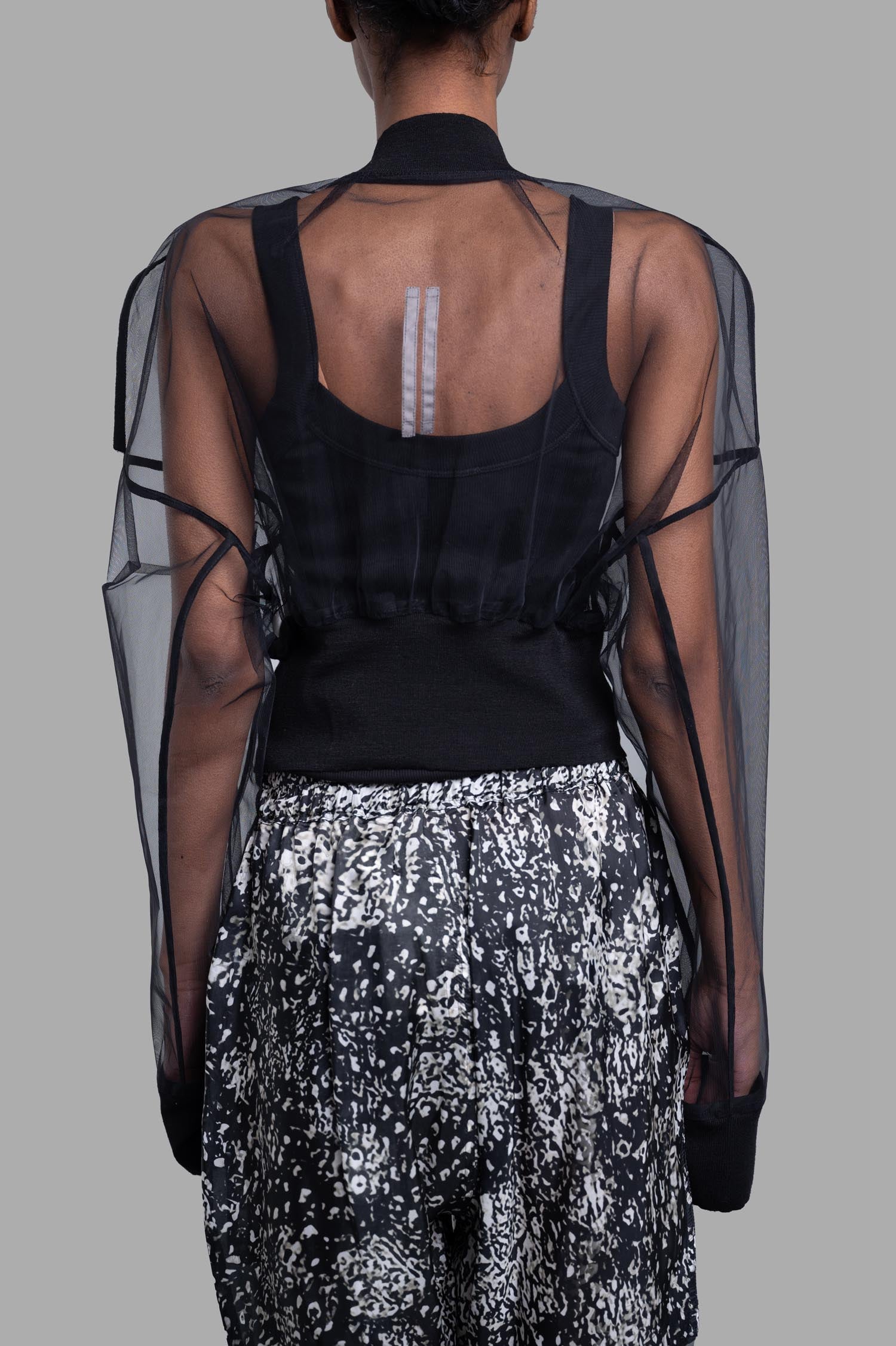 Transparent Cropped Bomber