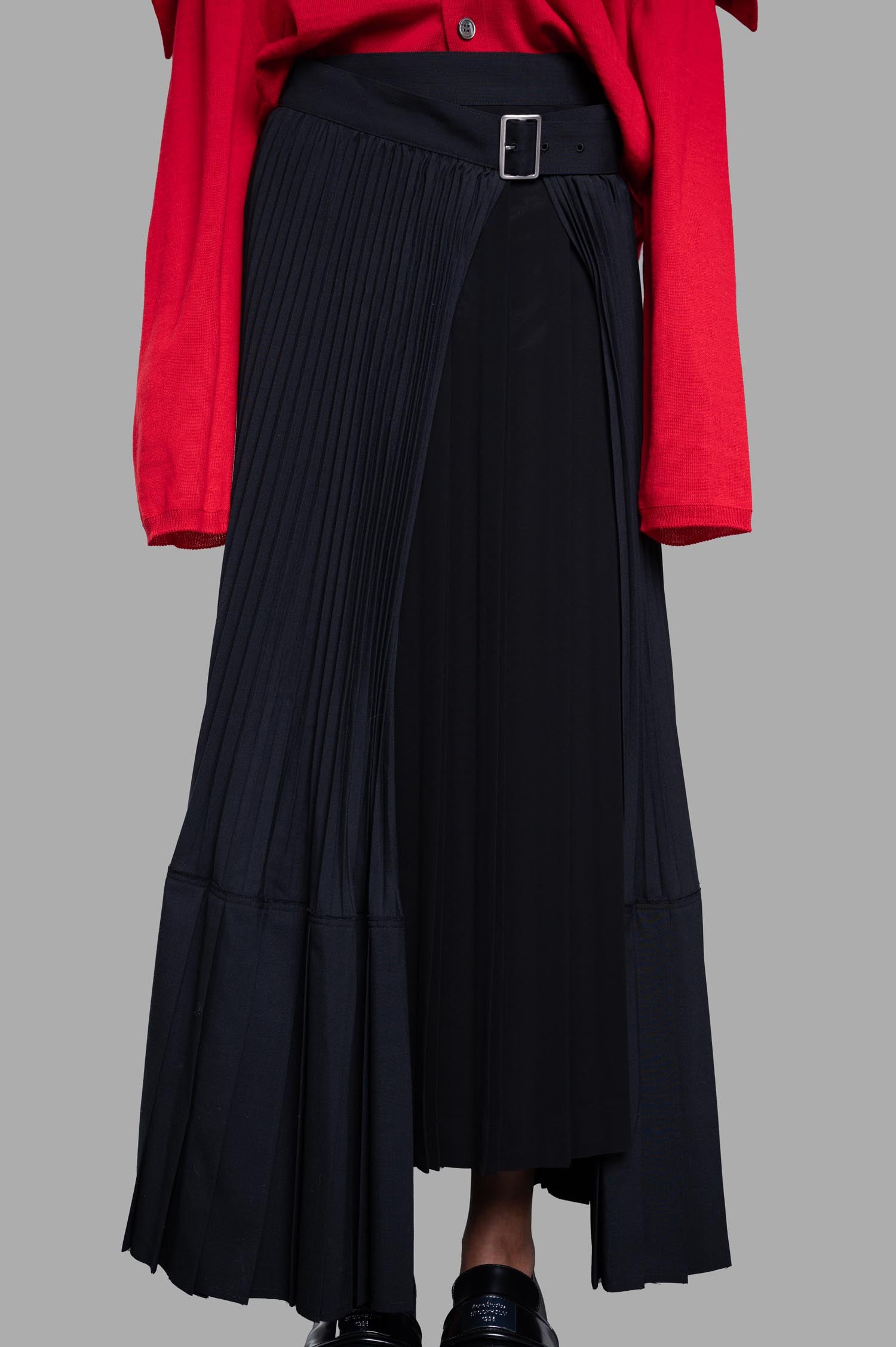 Pleated Asymmetric Skirt