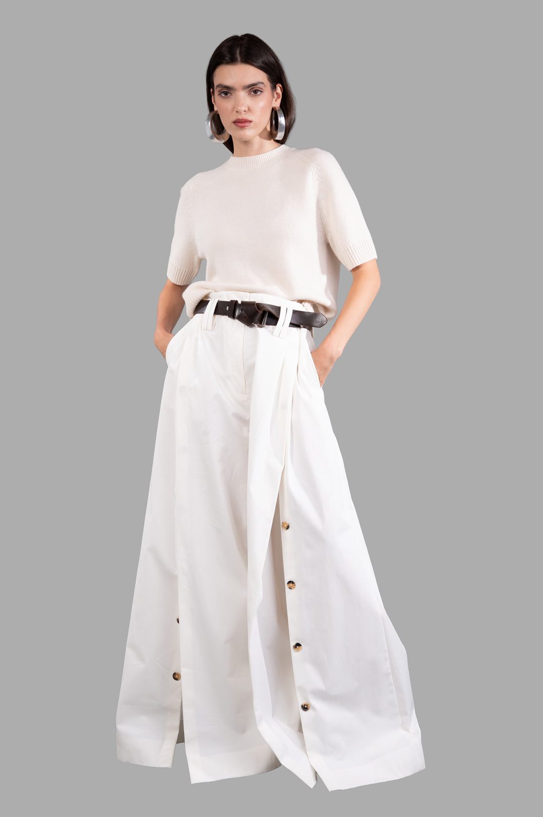 Split Cotton-poplin Trousers
