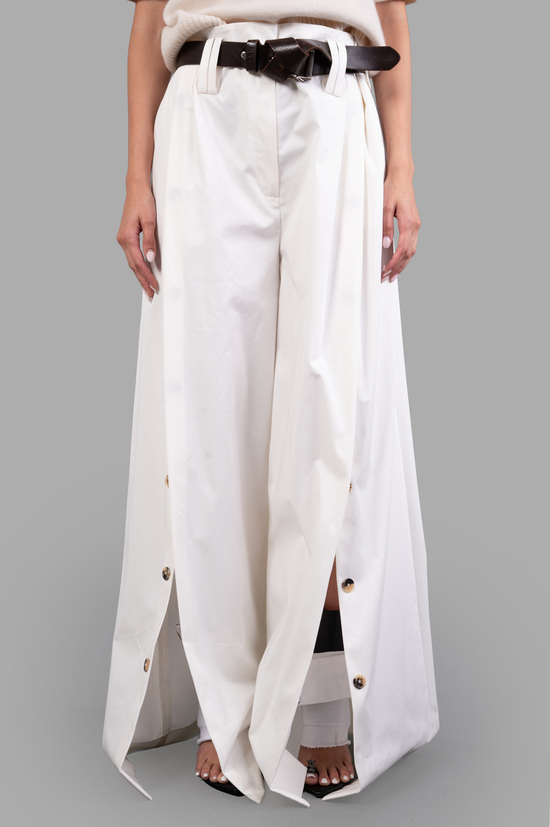 Split Cotton-poplin Trousers