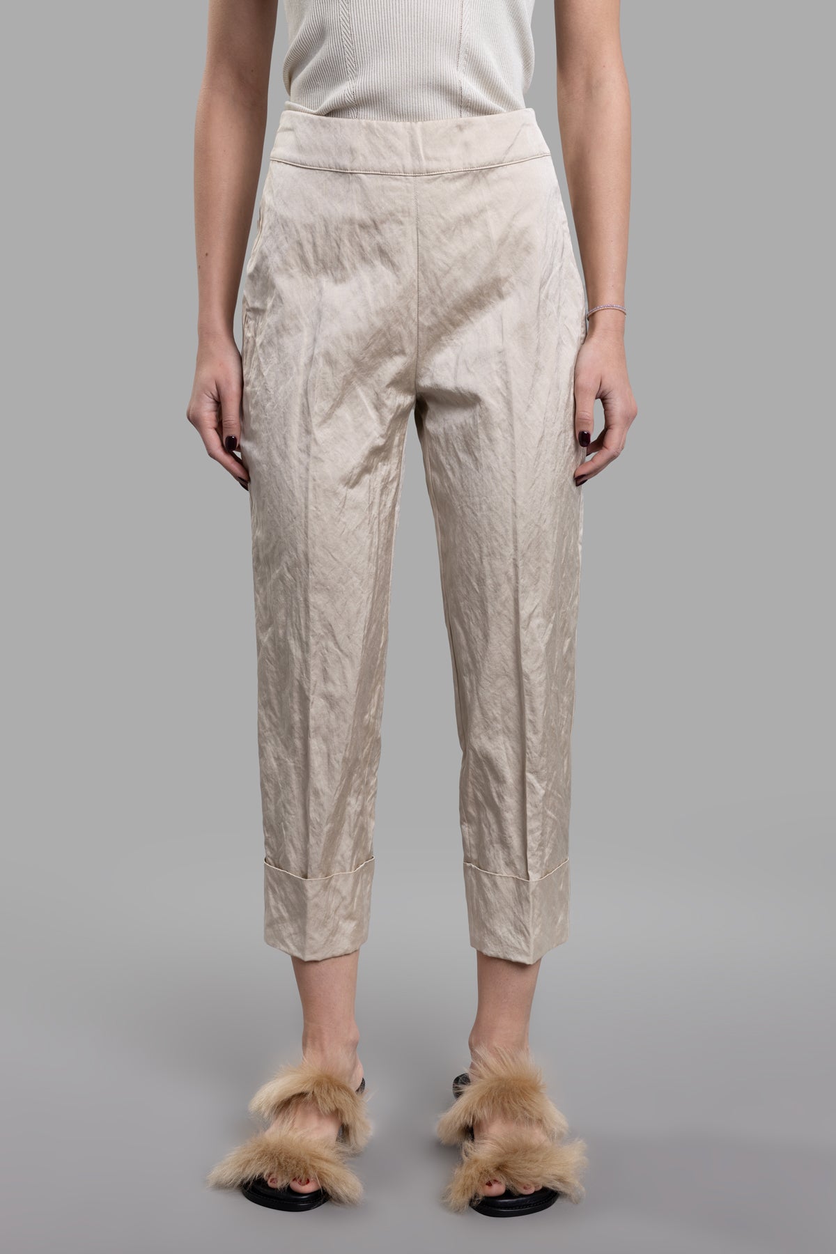 Textured Cigarette Trousers