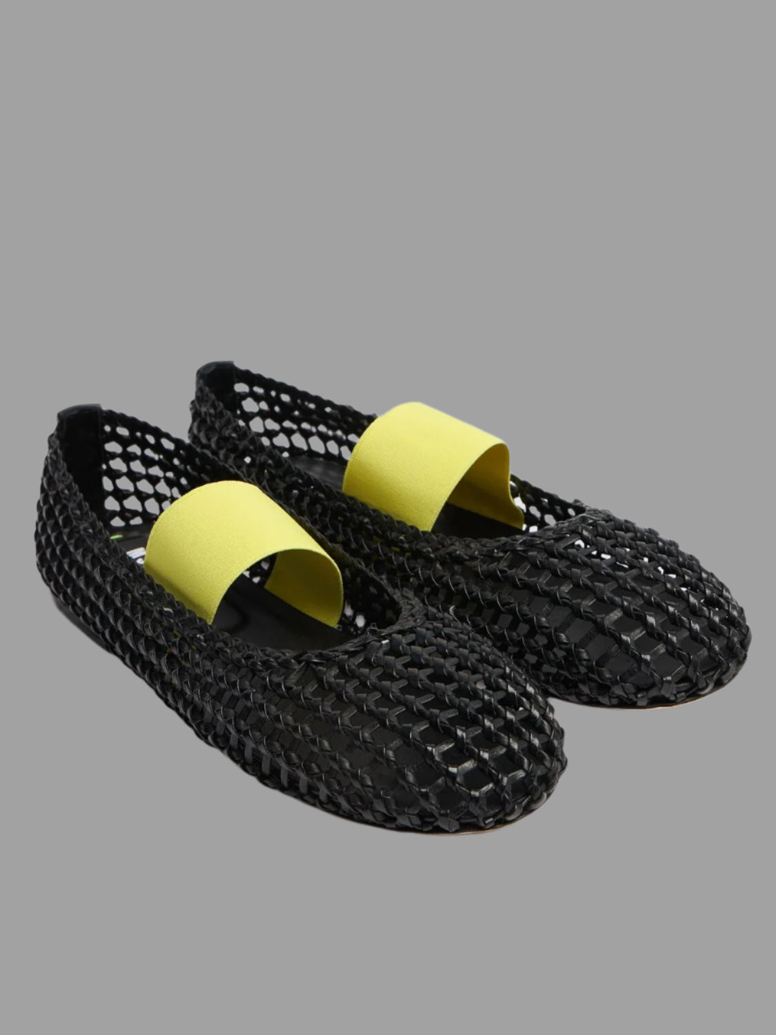 Leather Mesh Ballerinas