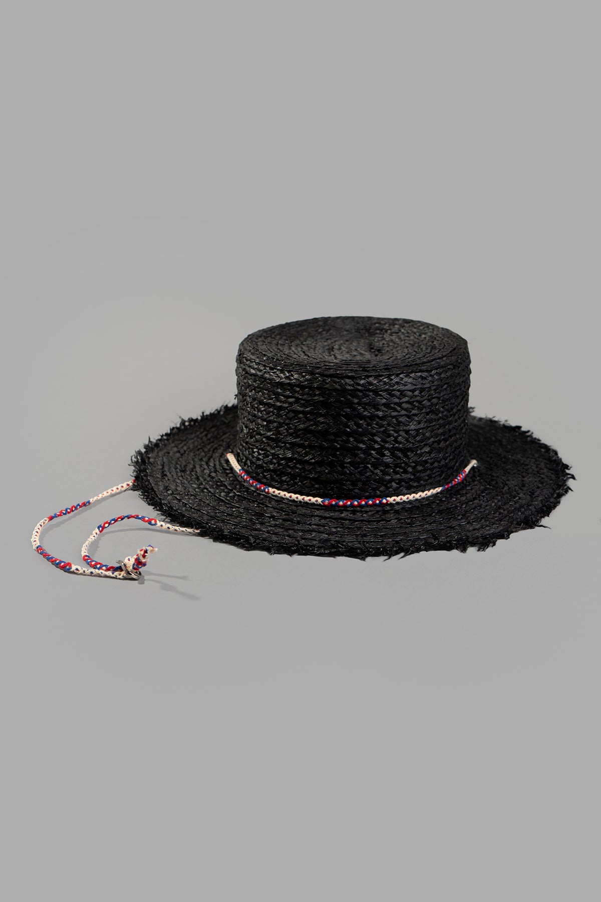 Black Straw Boater Hat