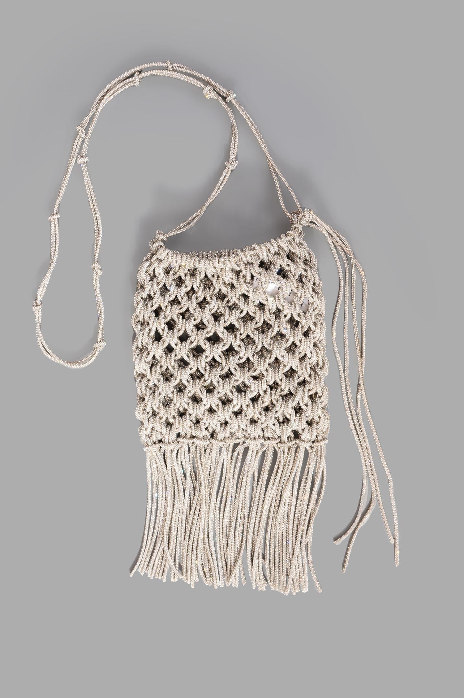 Silver Macrame Bag