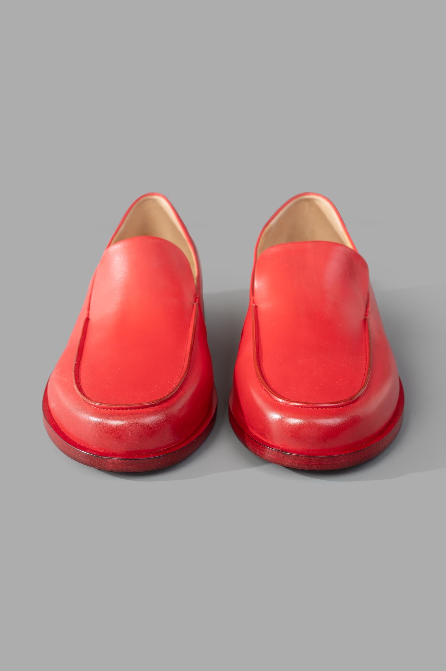 Almond-toe Leather Loafers
