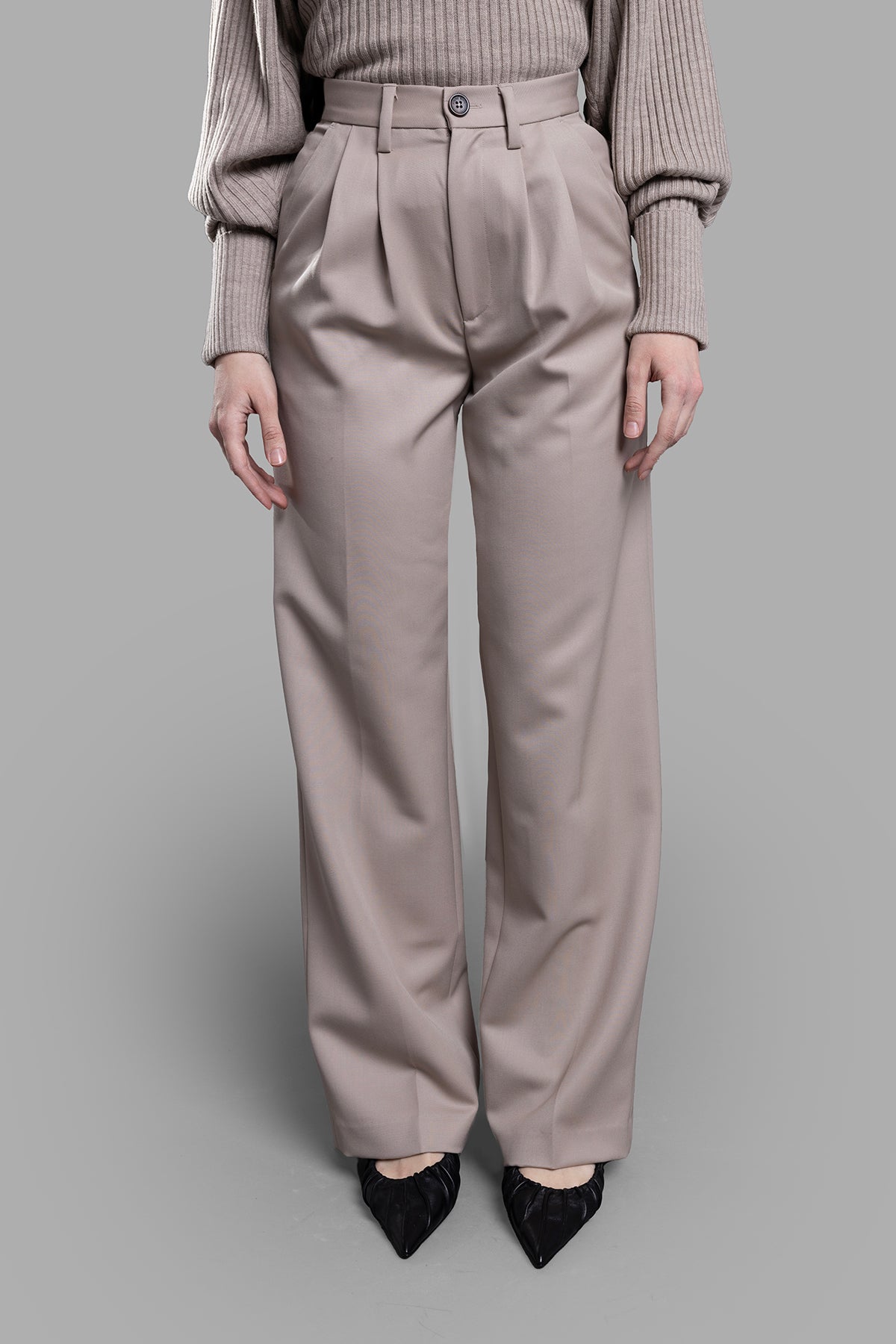 Pleated Taupe Pants