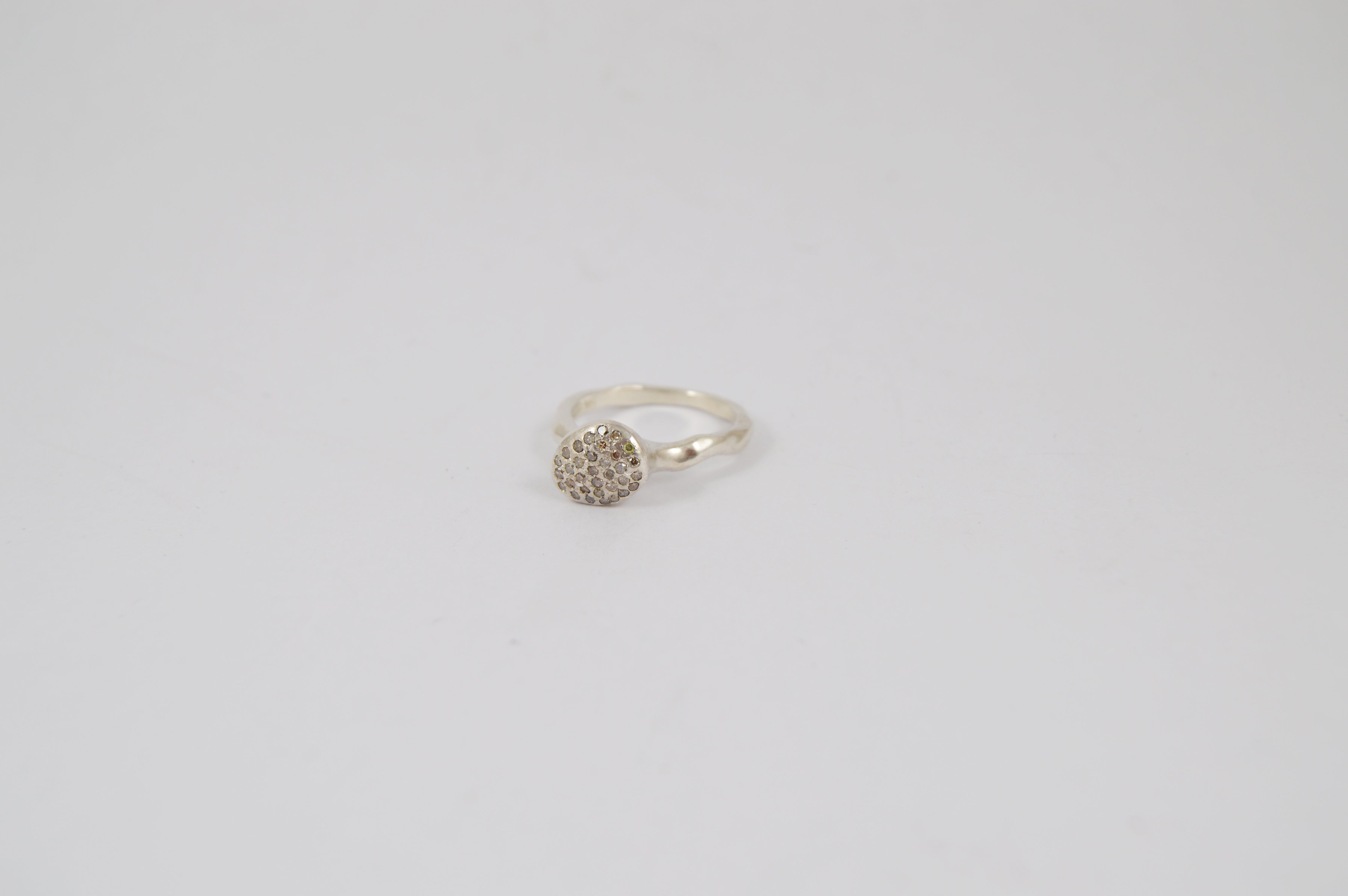 Pavé Diamond Asymmetric Ring