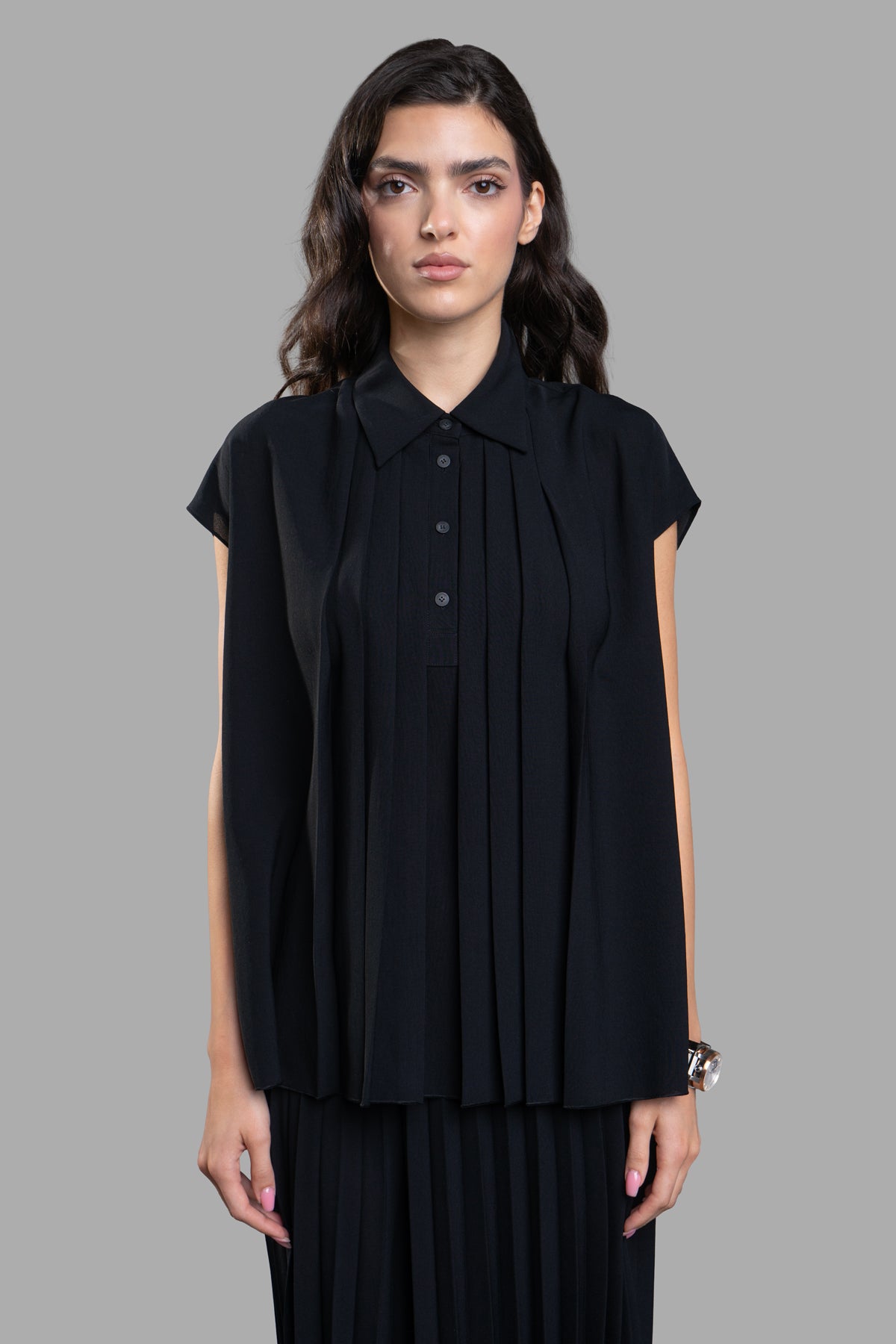 Airy Plissé Blouse