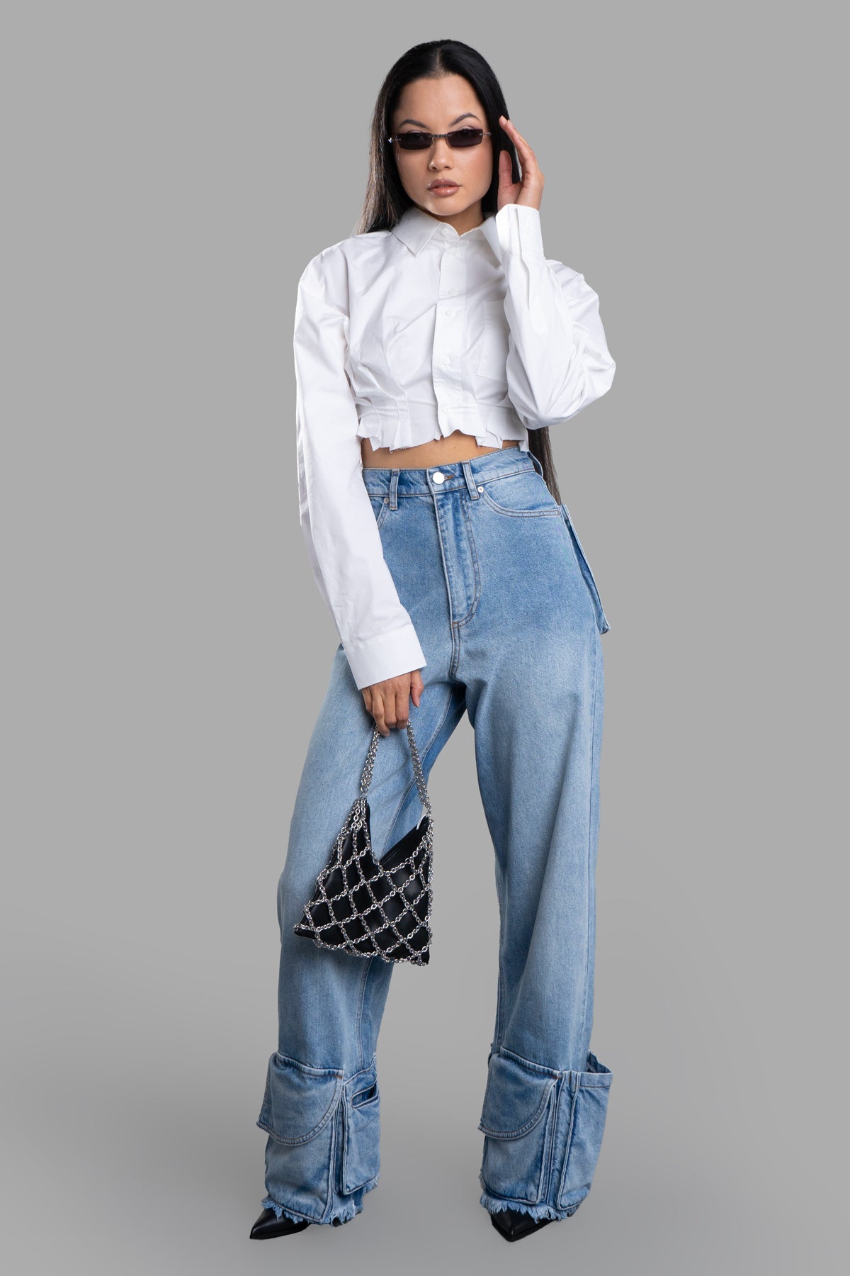 Pleated Cropped Shirt