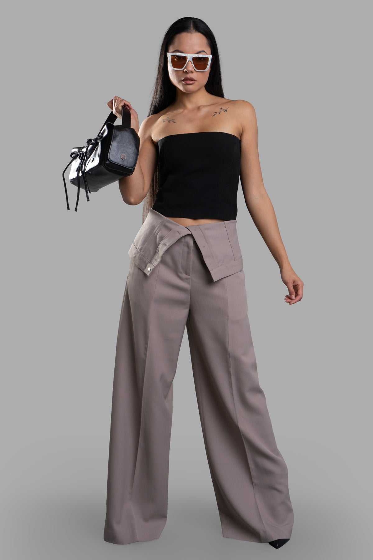 Mid-rise Wide-leg Pants