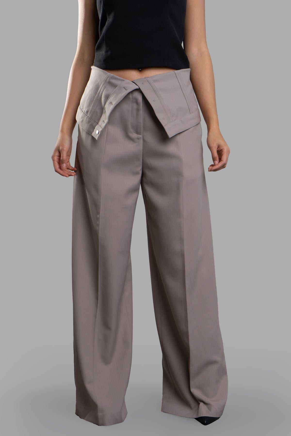 Mid-rise Wide-leg Pants