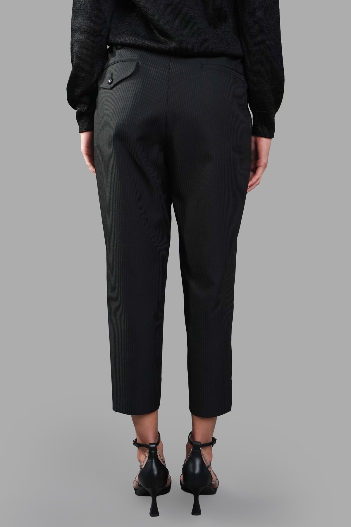 Cropped Pinstripe Trousers