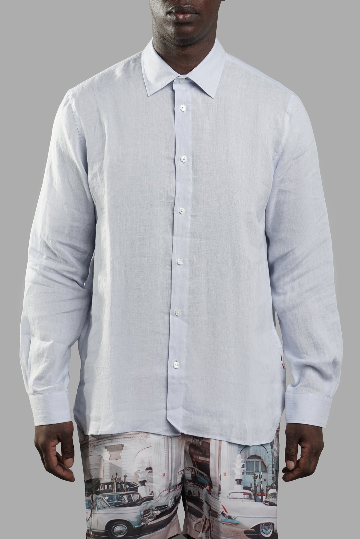 Pastel Blue Linen Shirt