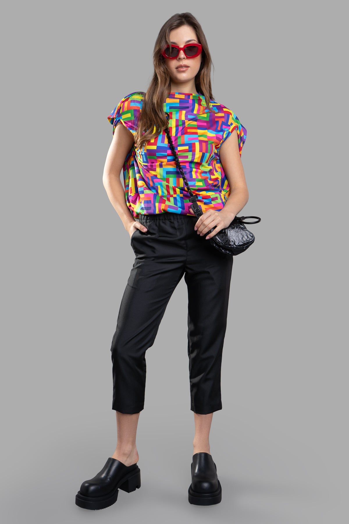 Geometric-pattern T-shirt