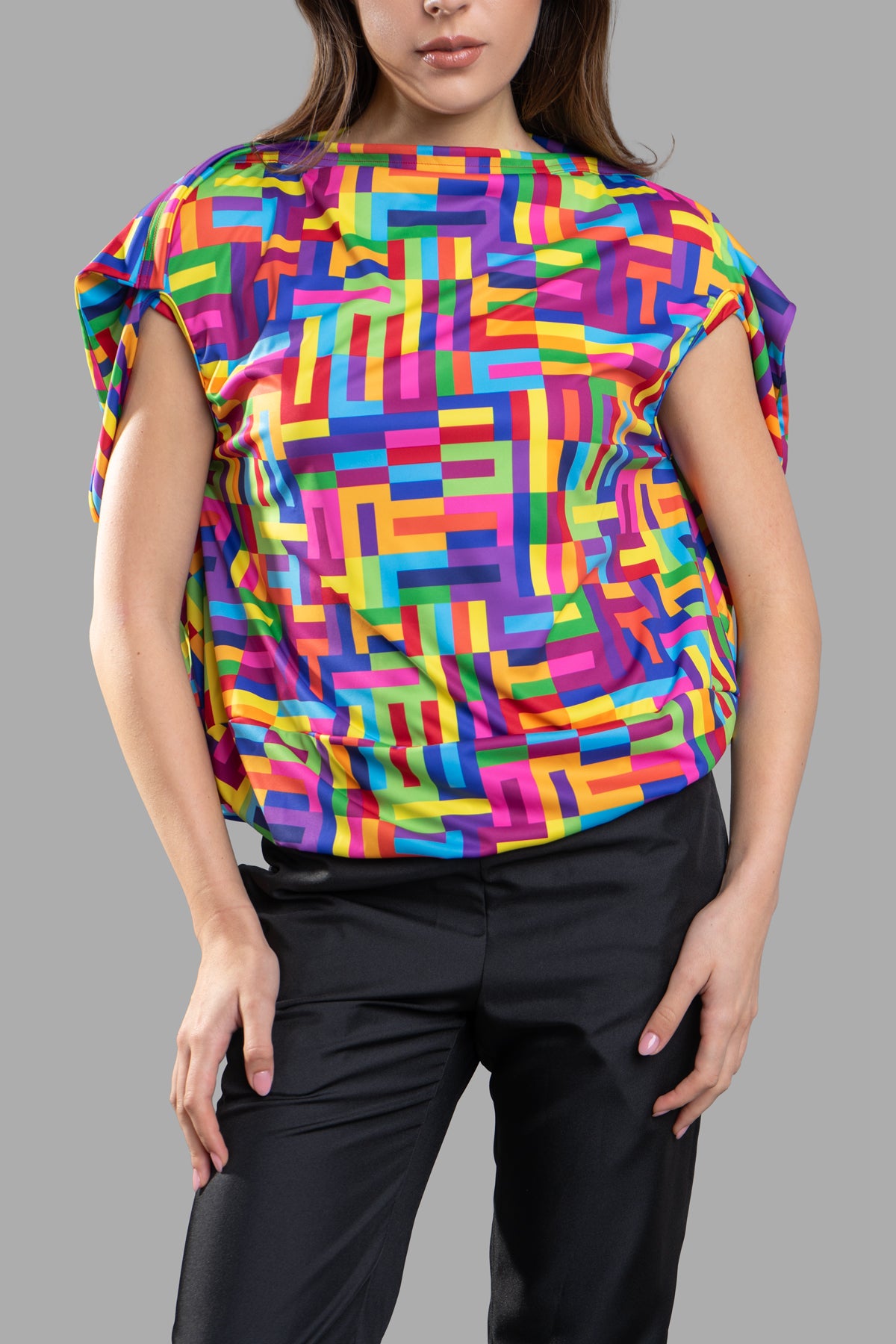 Geometric-pattern T-shirt