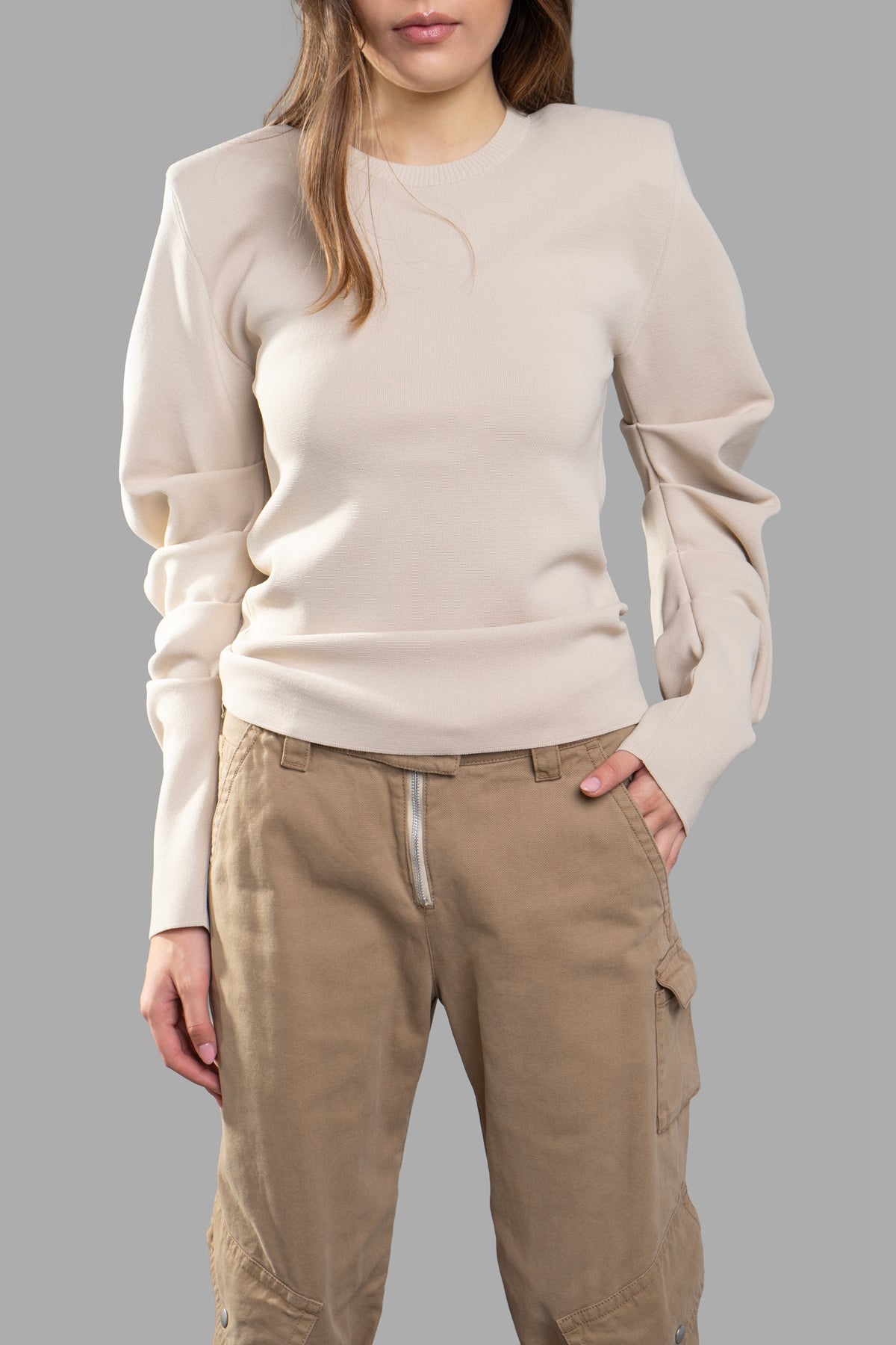 Ruched-sleeves Blouse
