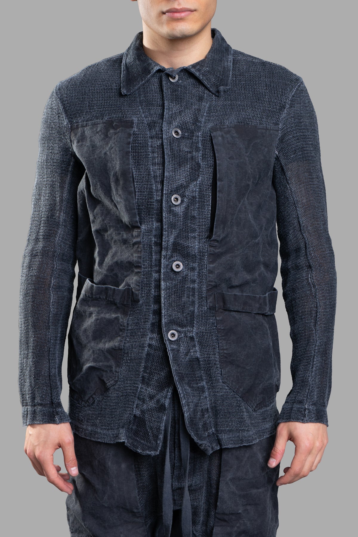 Crinkled Linen Shirt Jacket