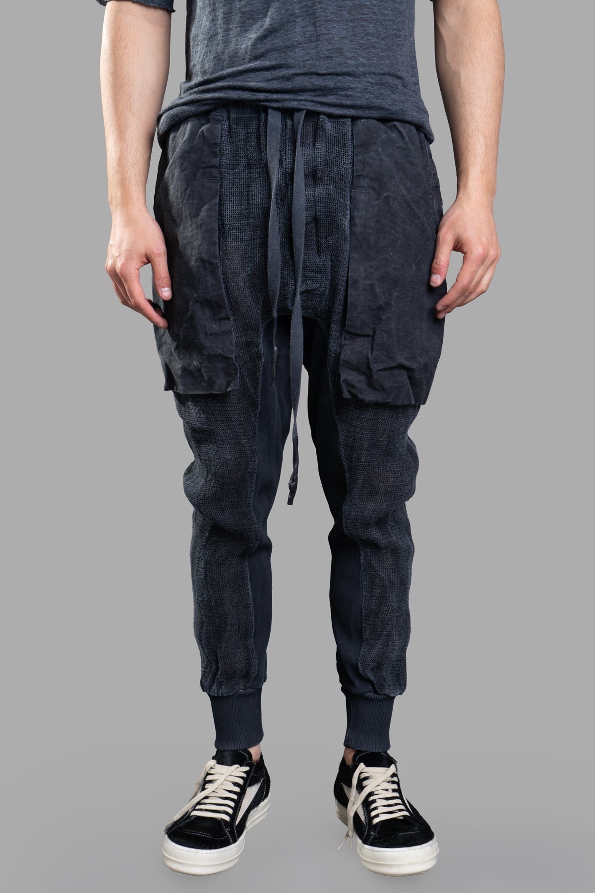 Navy Drop-crotch Trousers