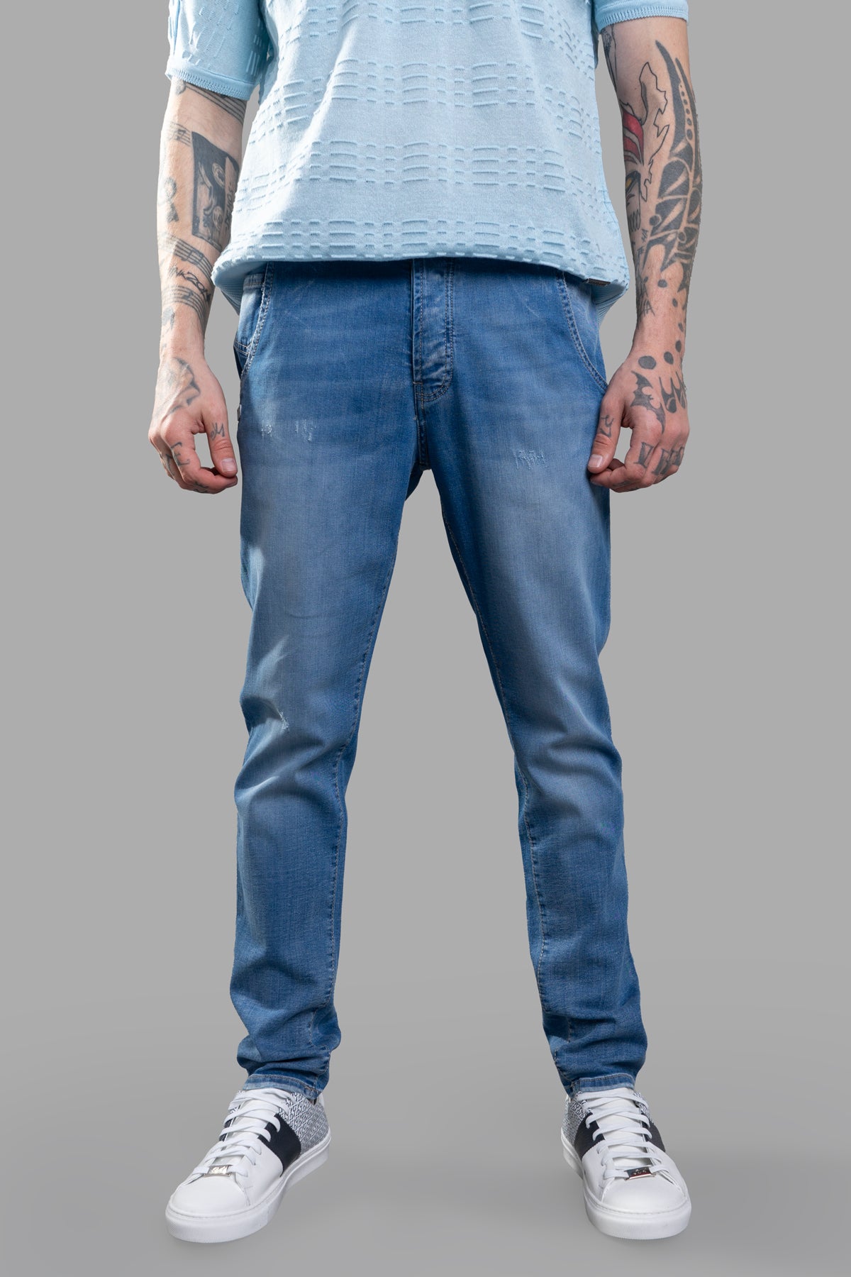 Faded Straight-leg Jeans