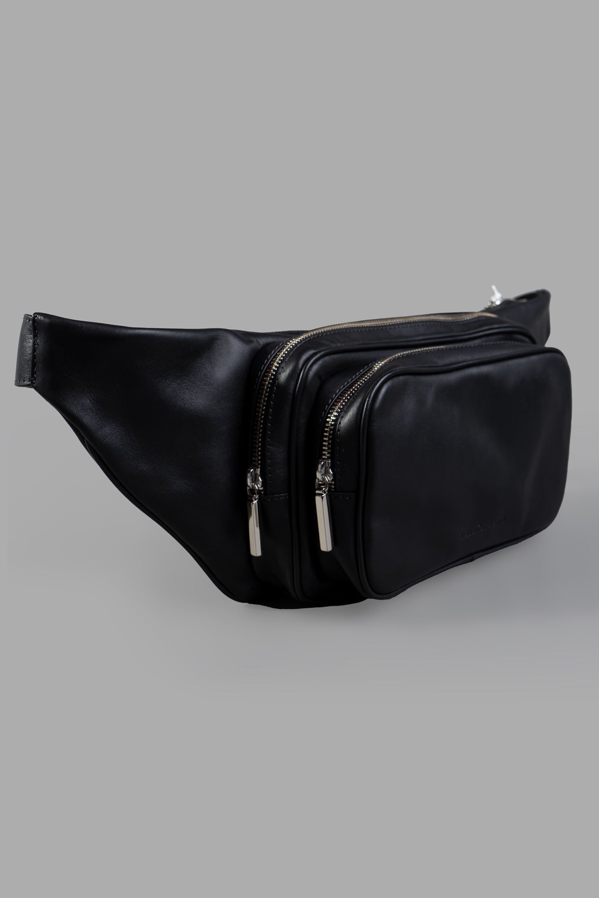 Black Leather Belt Bag