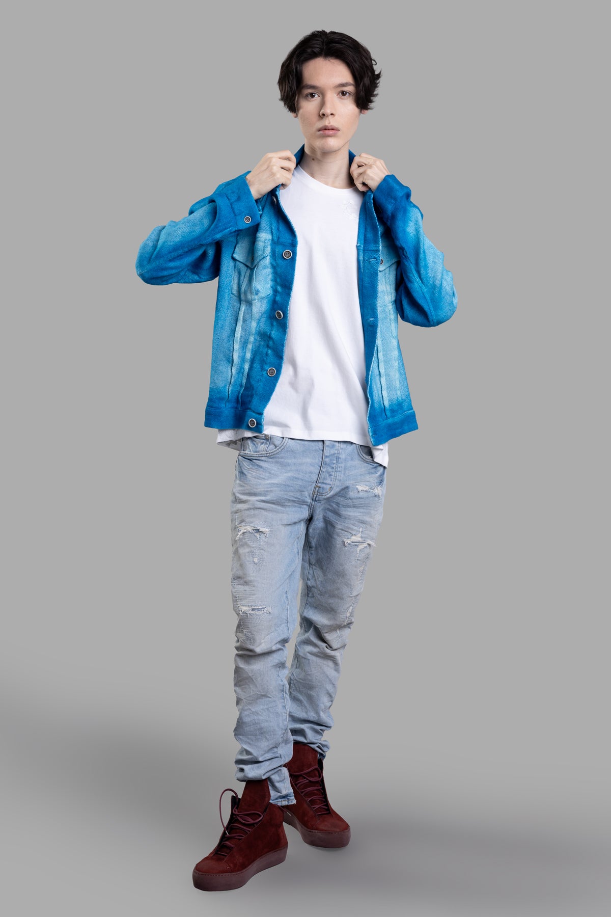 Blue Textured Jacket